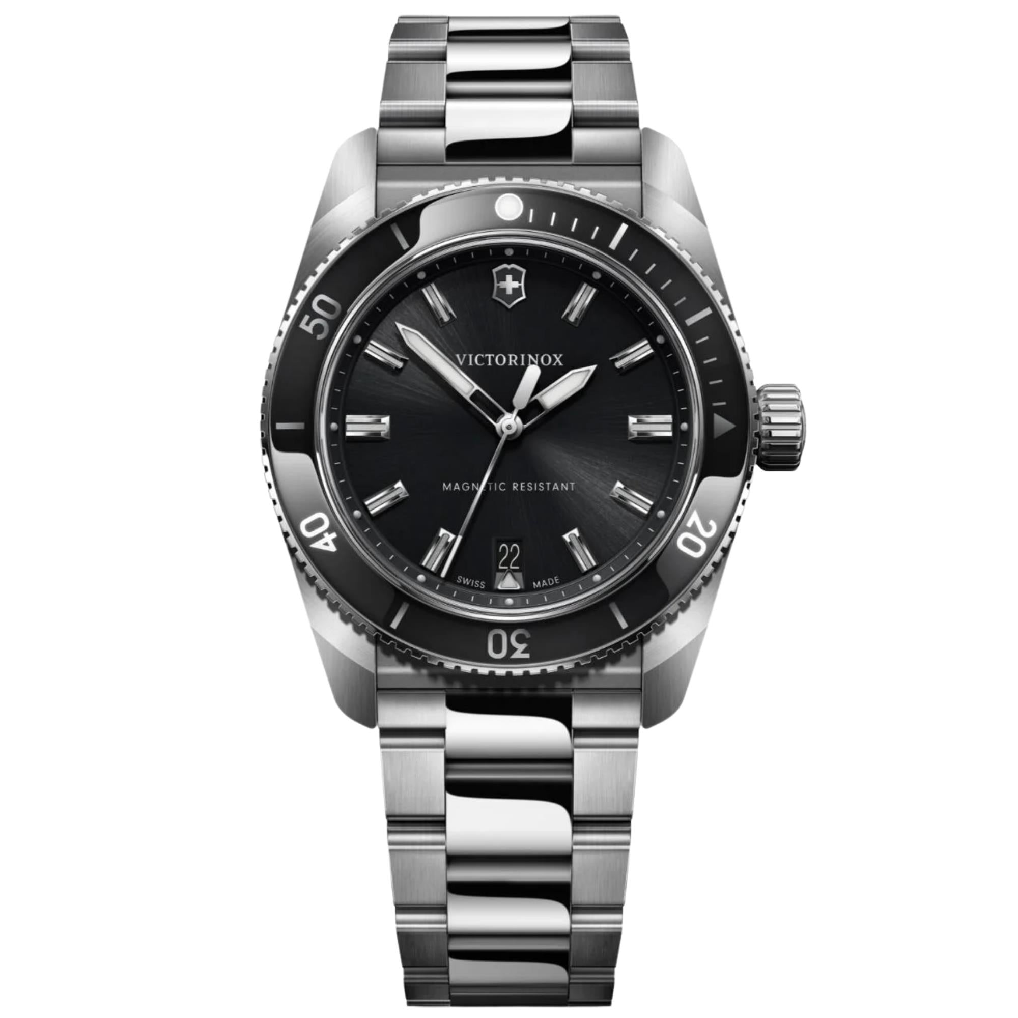 Victorinox Maverick 39mm Black Dial Steel Mens Quartz Watch 242097
