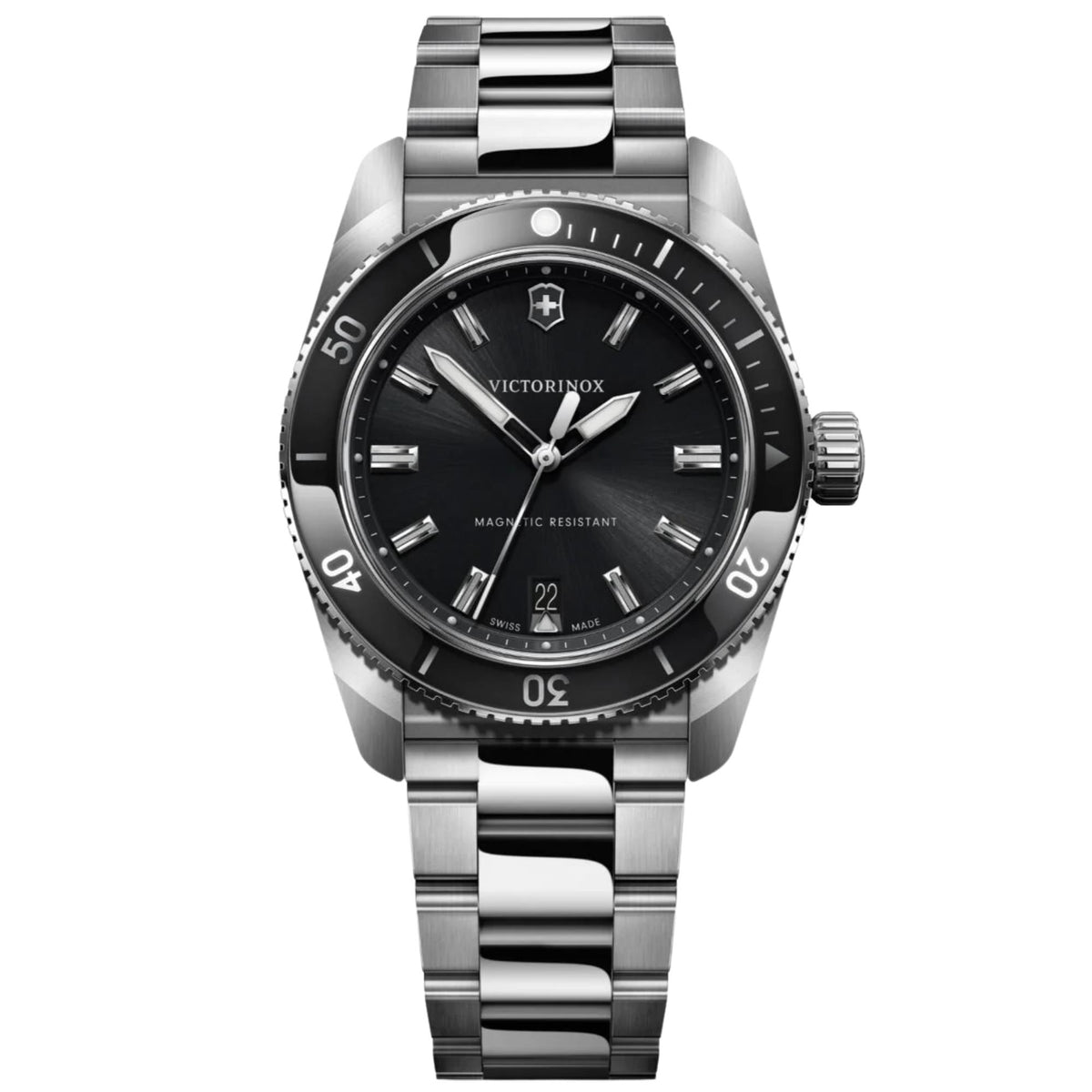 Victorinox Maverick 39mm Black Dial Steel Mens Quartz Watch 242097