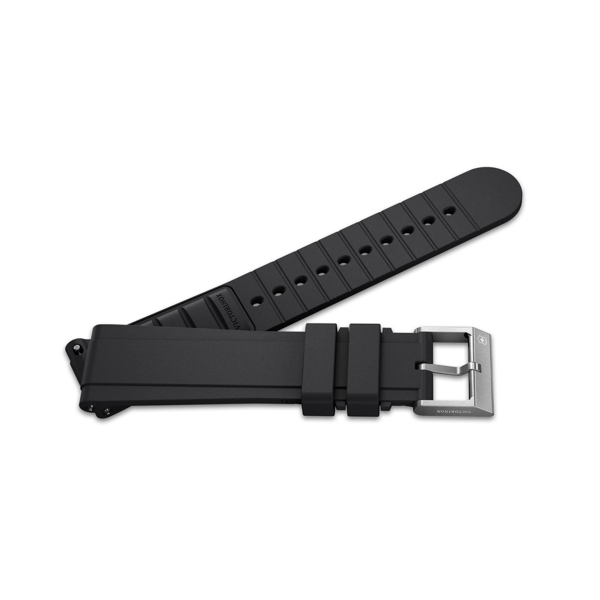 Victorinox Premium 21mm Rubber Black Watch Strap D7 V.60107