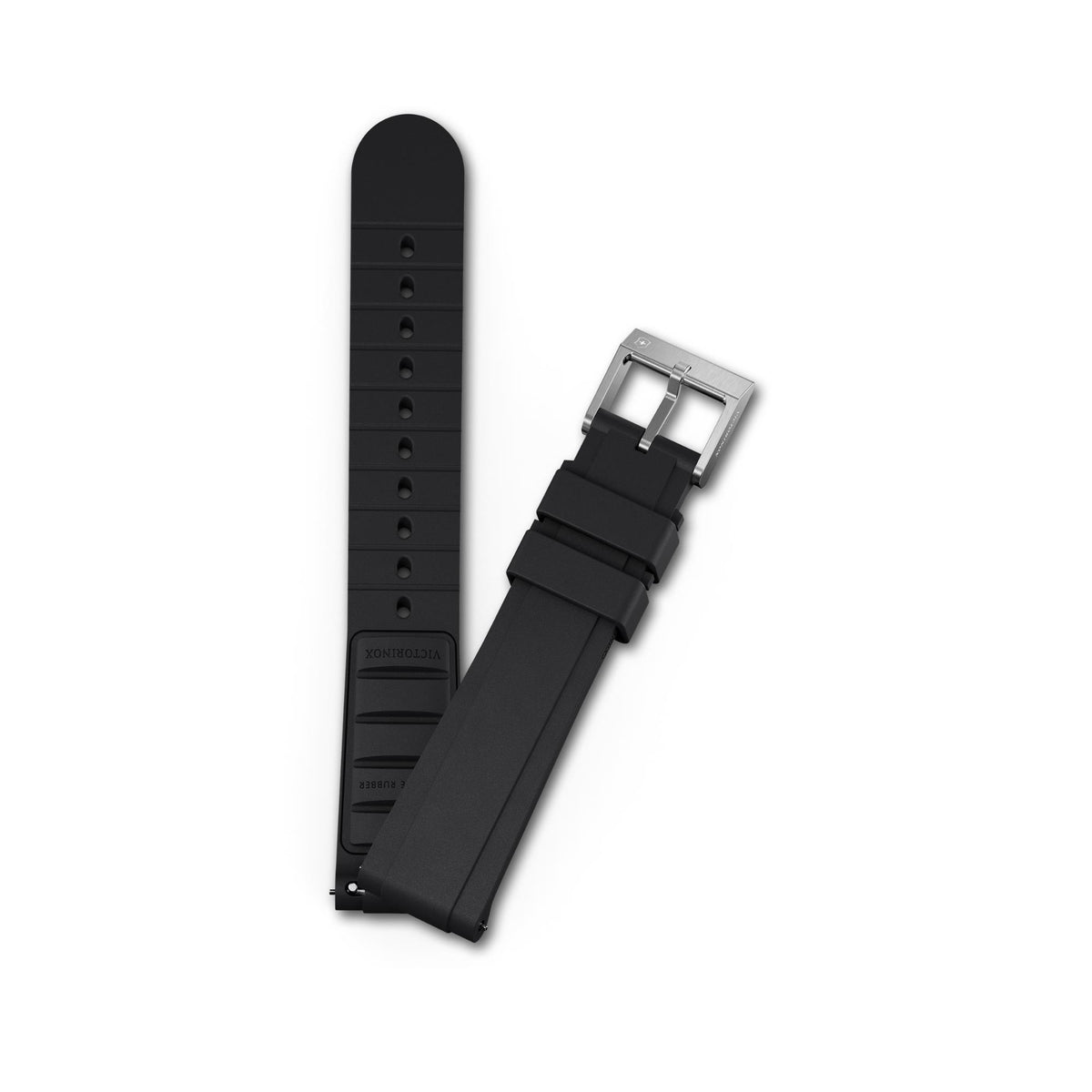 Victorinox Premium 21mm Rubber Black Watch Strap D7 V.60107