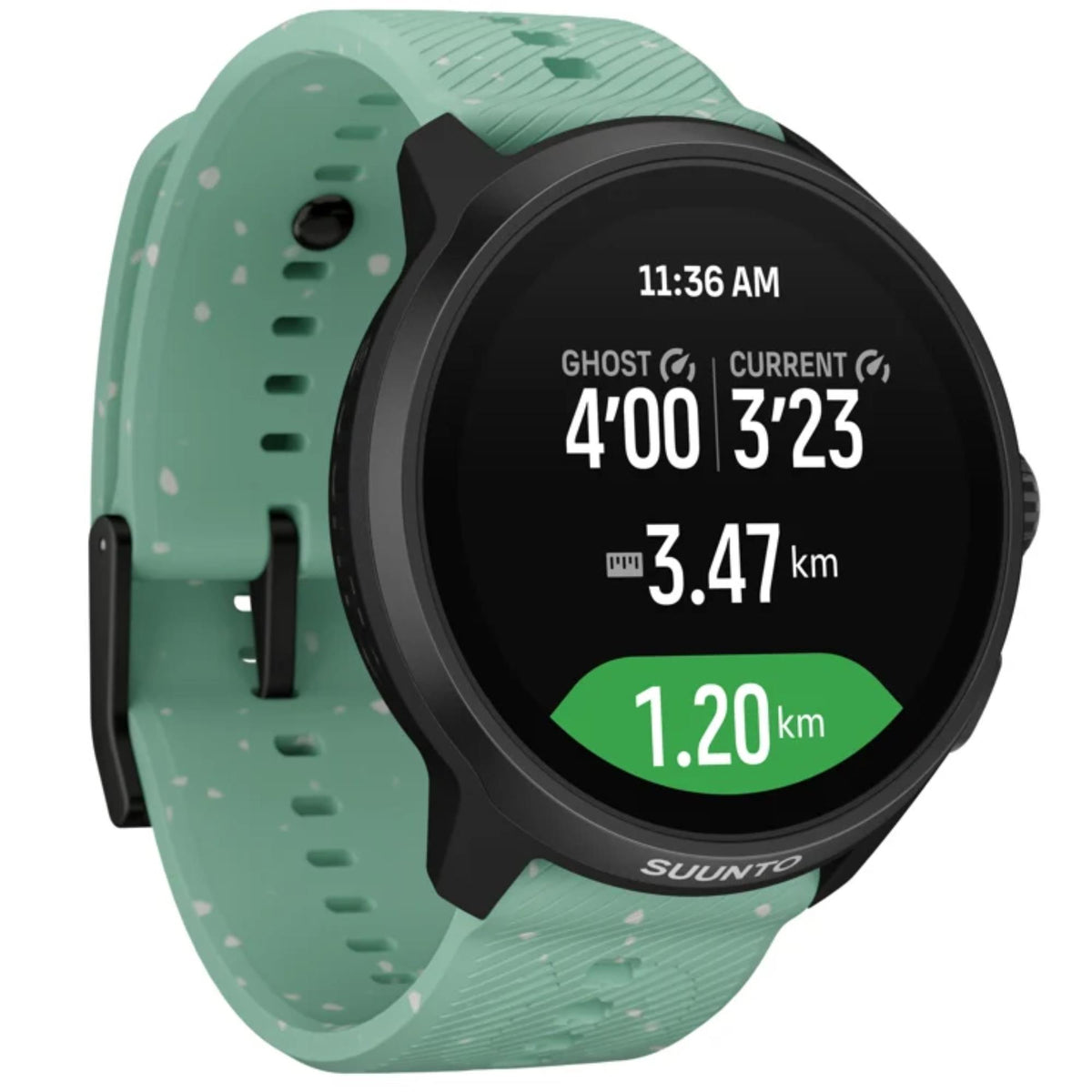 Suunto Run 2 46.5mm 64GB AMOLED Digital Aloe Green Silicone Smart Fitness Watch SS051641000