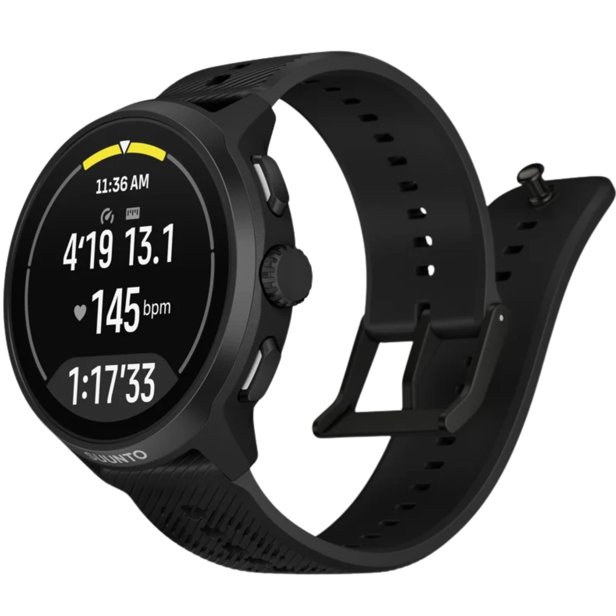 Suunto Run 2 46.5mm 4GB AMOLED Digital All Black Silicone Smart Fitness Watch SS051723000