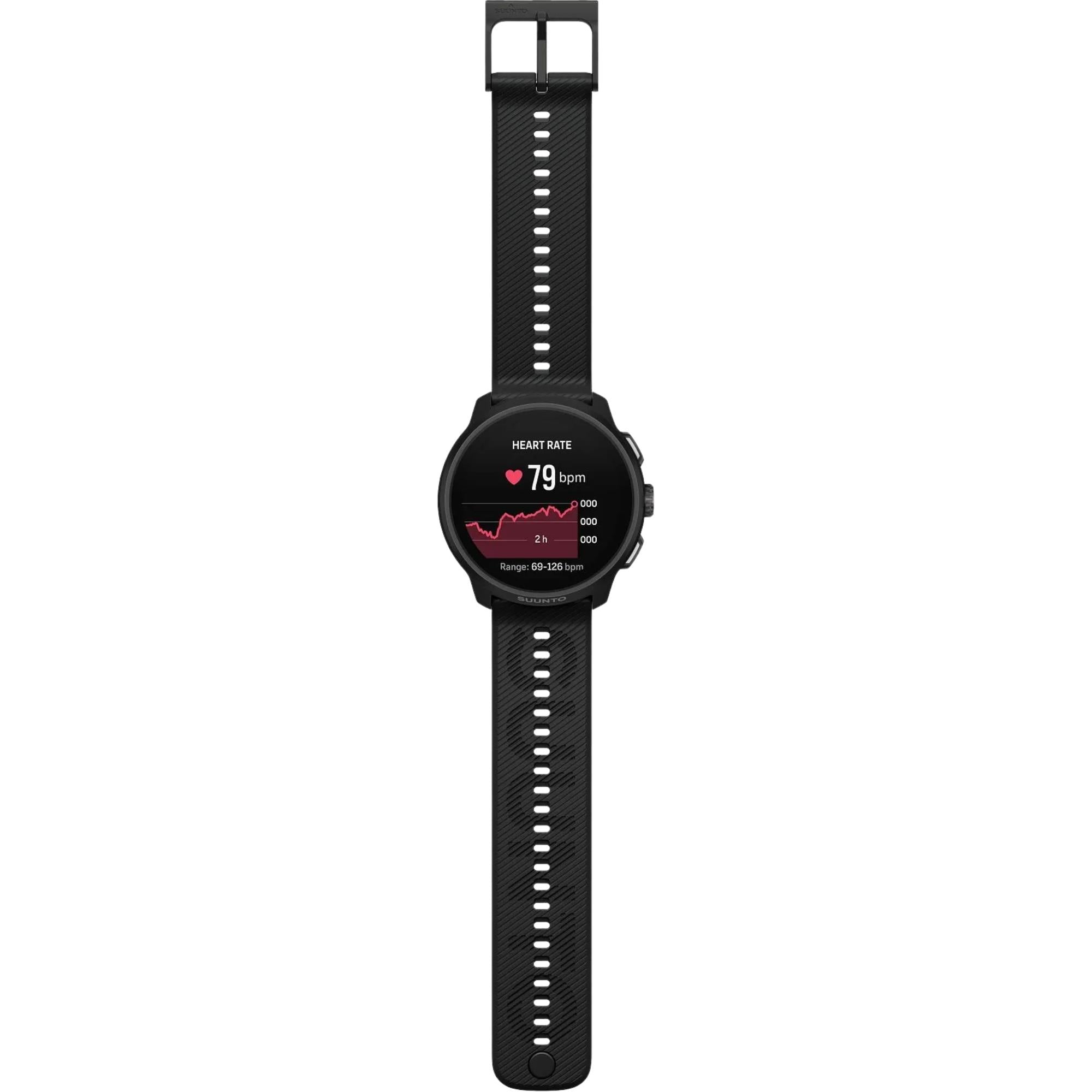 Suunto Run 2 46.5mm 4GB AMOLED Digital All Black Silicone Smart Fitness Watch SS051723000