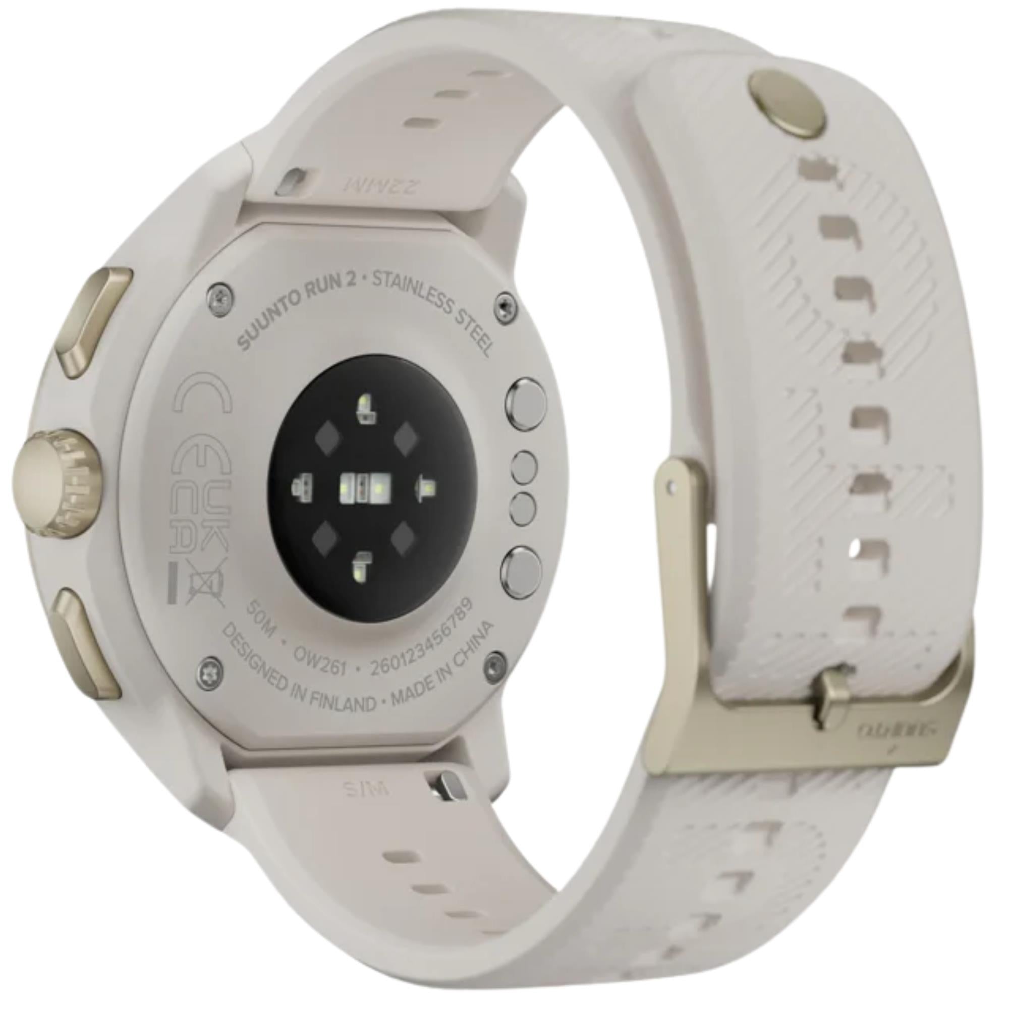 Suunto Run 2 46.5mm 4GB AMOLED Digital Feather Gold Silicone Smart Fitness Watch SS051724000