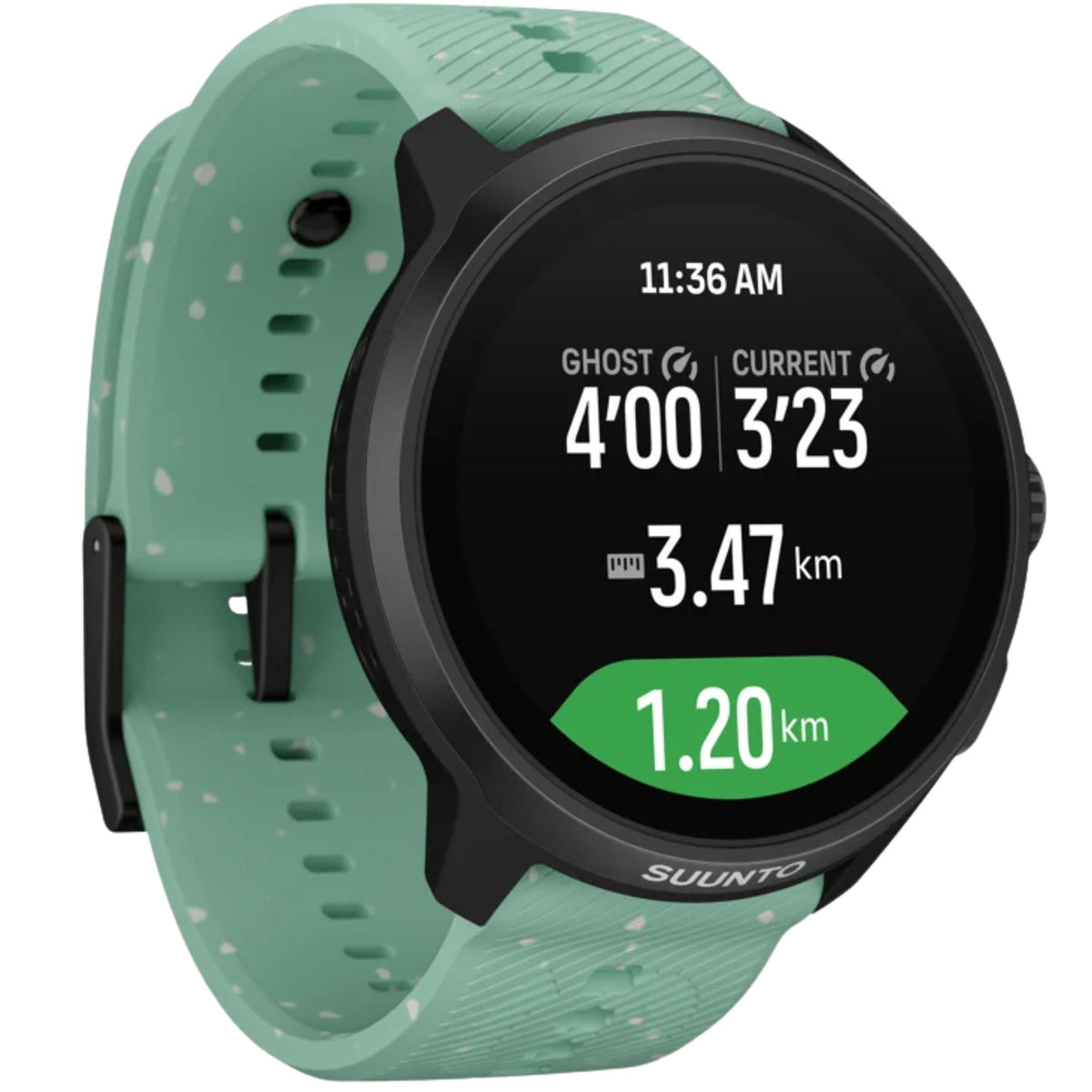 Suunto Run 2 46.5mm 4GB AMOLED Digital Aloe Green Silicone Smart Fitness Watch SS051725000