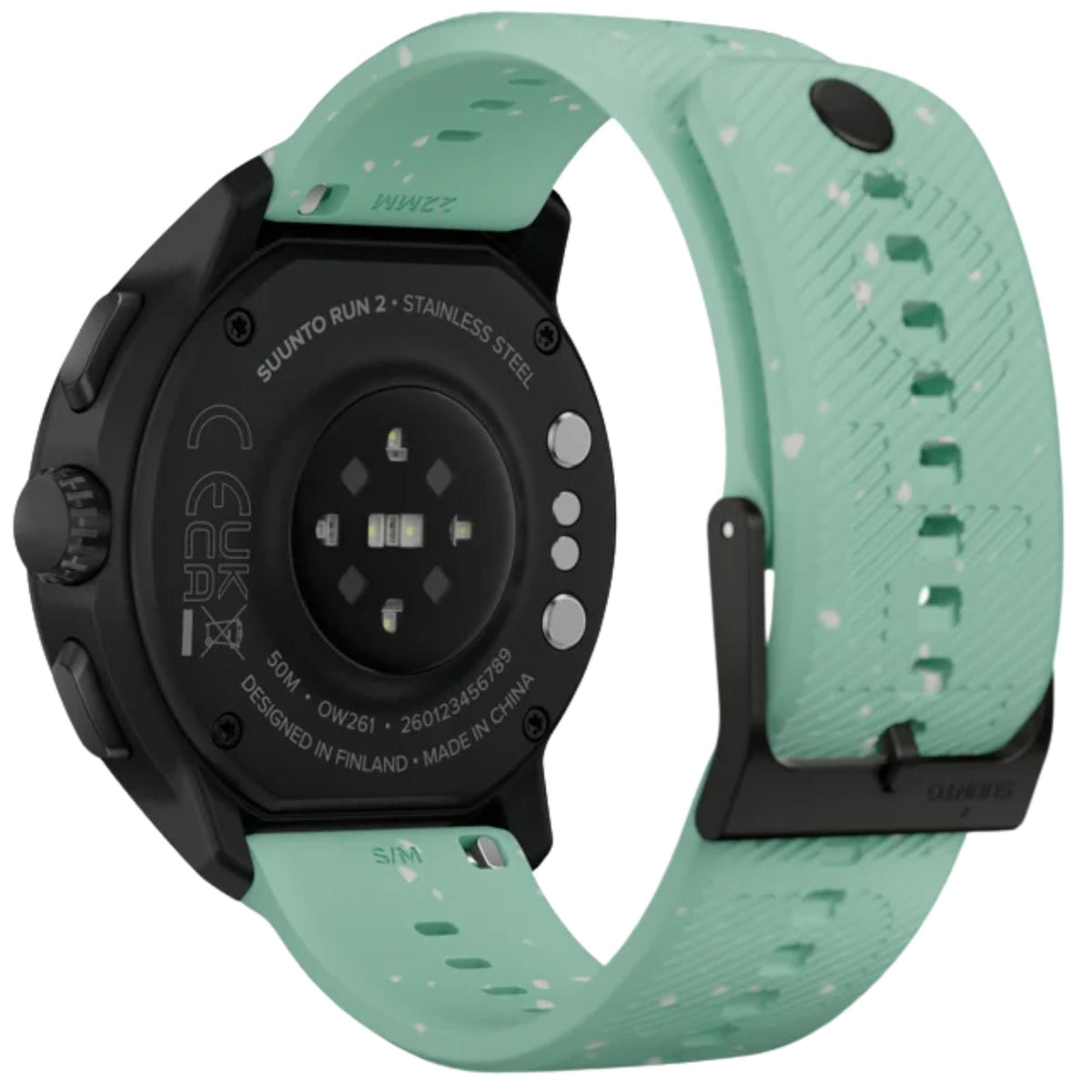 Suunto Run 2 46.5mm 4GB AMOLED Digital Aloe Green Silicone Smart Fitness Watch SS051725000