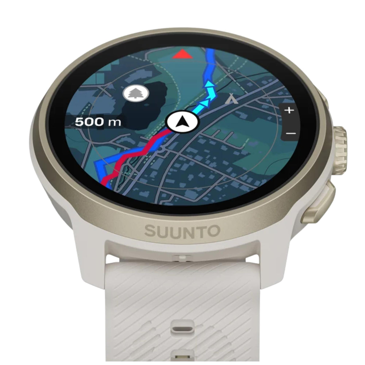 Suunto Run 2 46.5mm 64GB AMOLED Digital Feather Gold Silicone Strap Smart Fitness Watch SS051640000