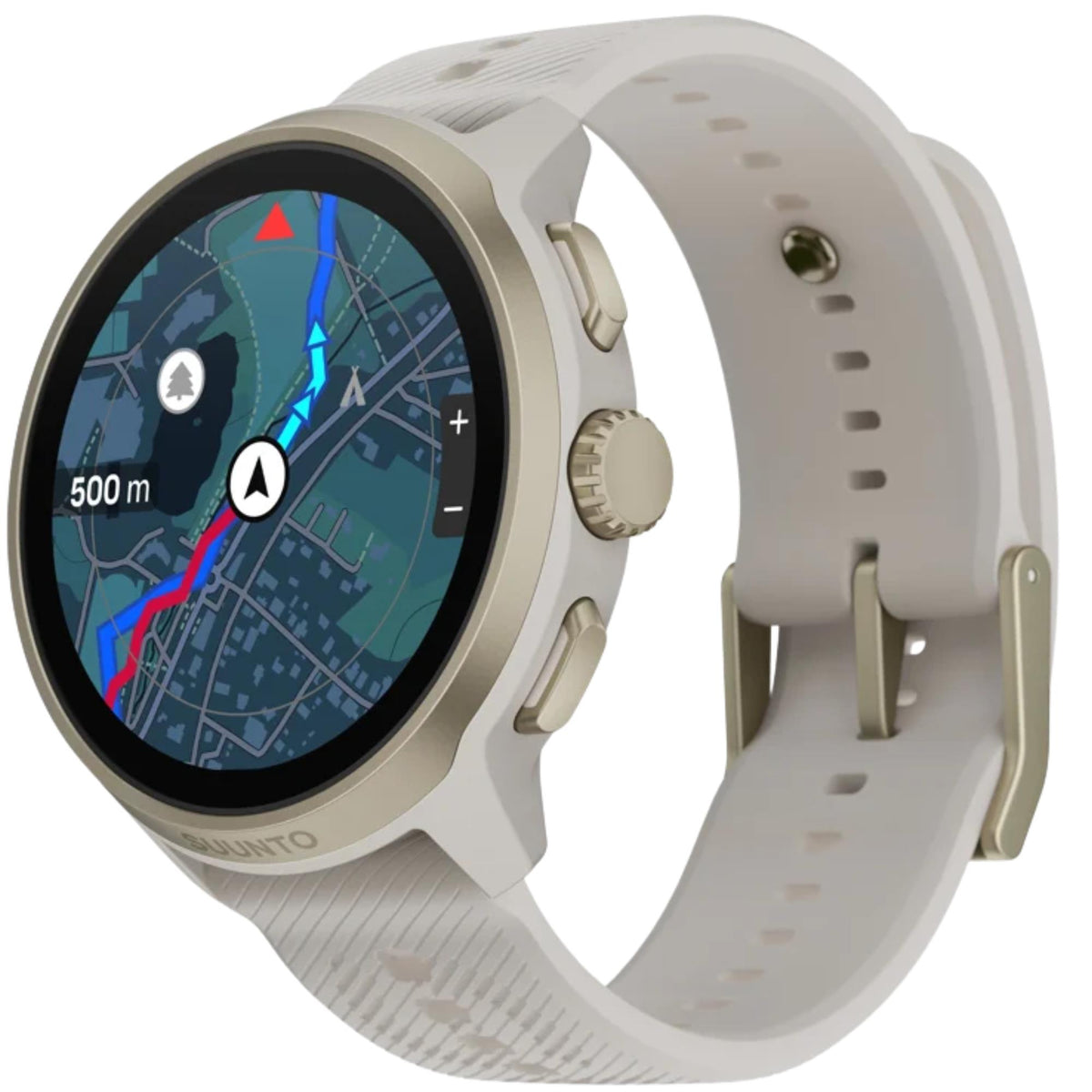 Suunto Run 2 46.5mm 64GB AMOLED Digital Feather Gold Silicone Strap Smart Fitness Watch SS051640000