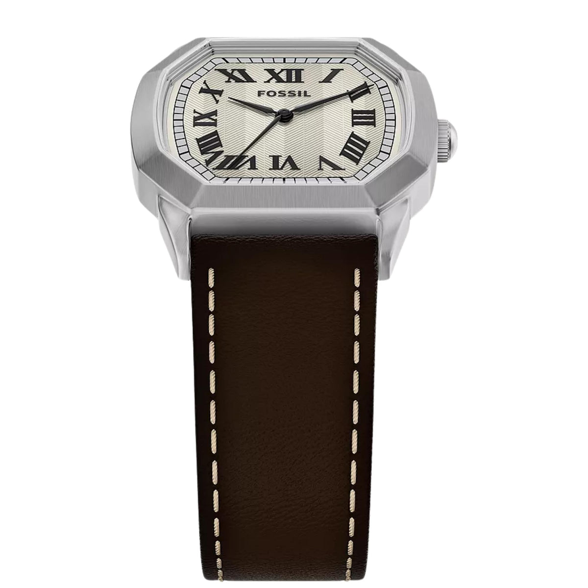 Fossil Harlow 33mm Cream Dial Leather Mens Quartz Watch FS6214