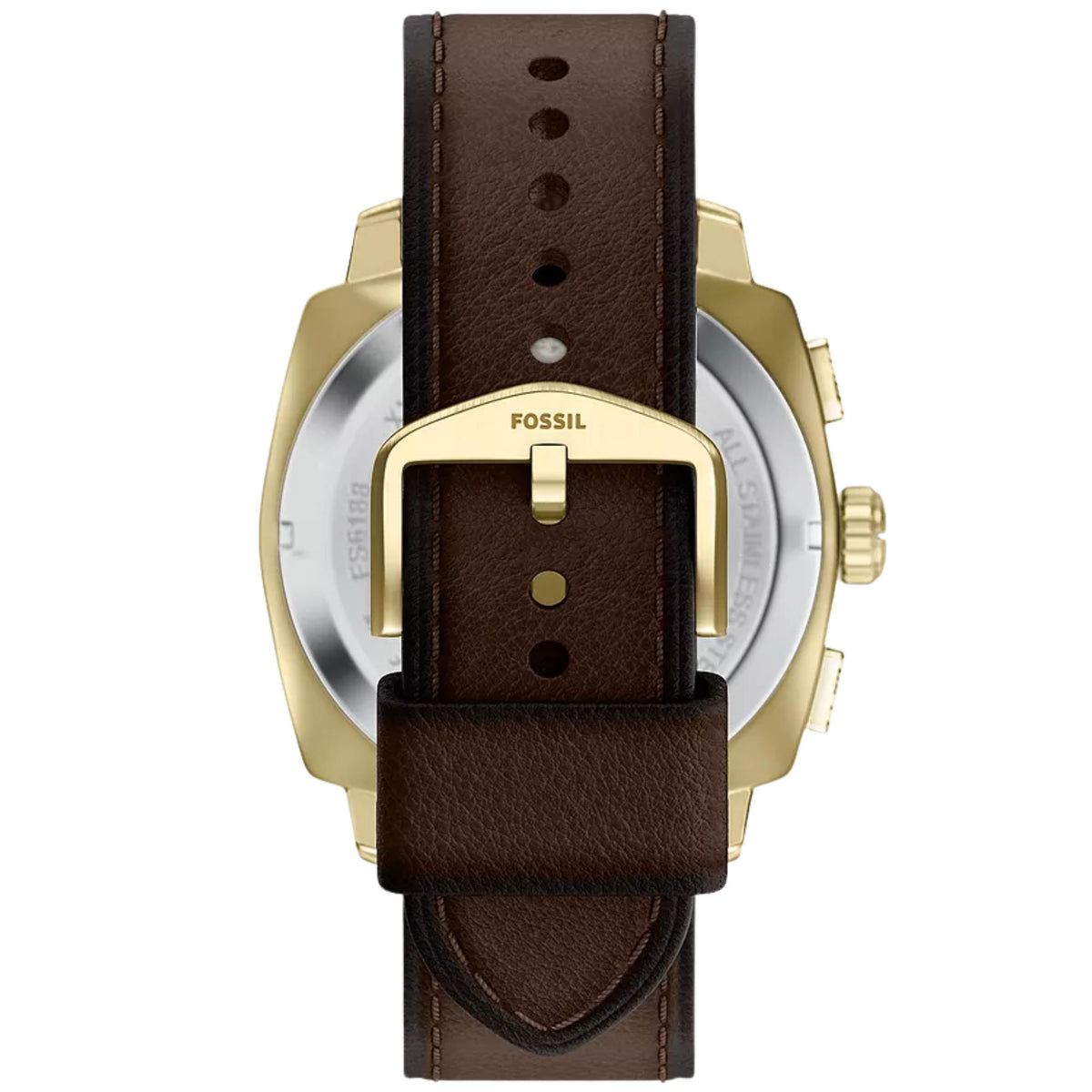 Fossil Machine 44mm Chronograph Brown Dial Leather Mens Quartz Watch FS6188