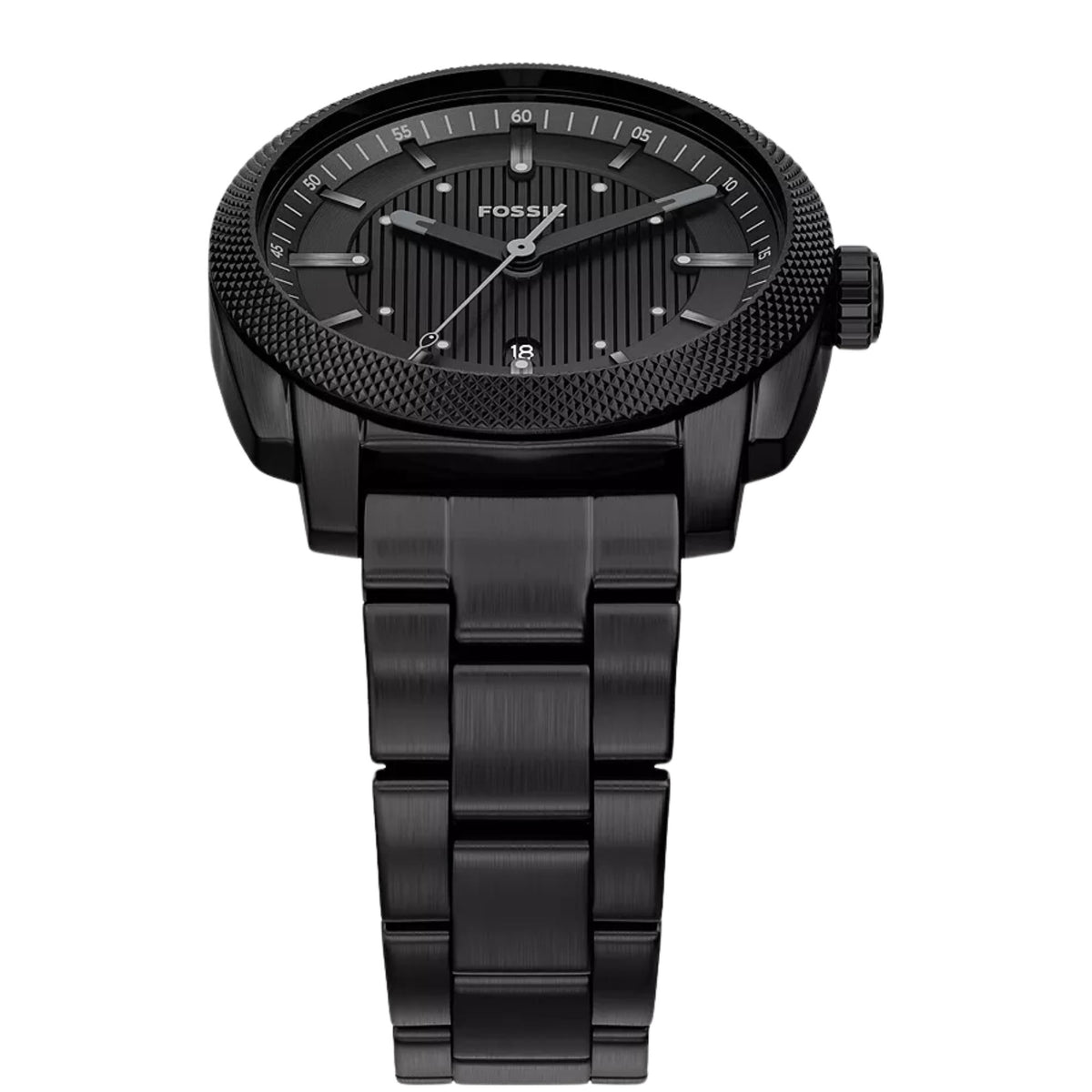 Fossil Machine 41mm Black Dial Steel Mens Quartz Watch FS6186
