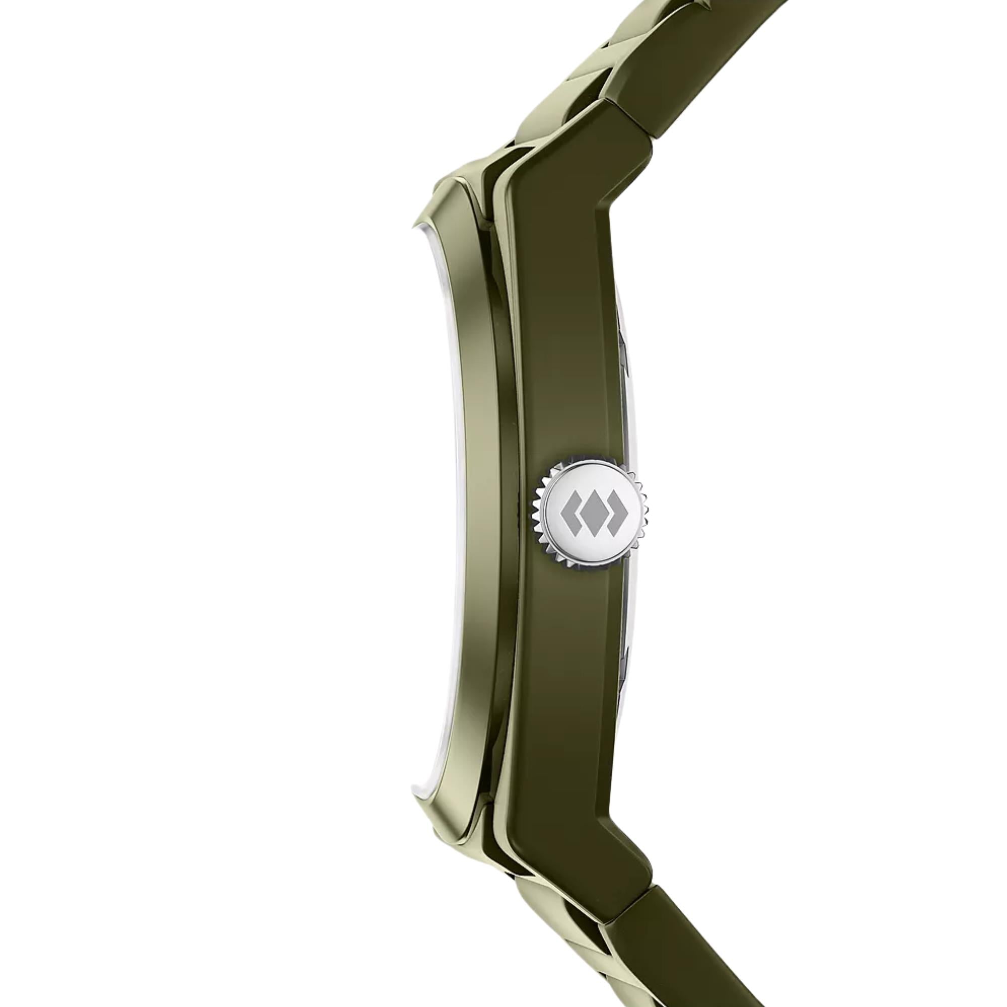 Fossil Everett 42mm Green Dial Silicone Mens Quartz Watch FS6178