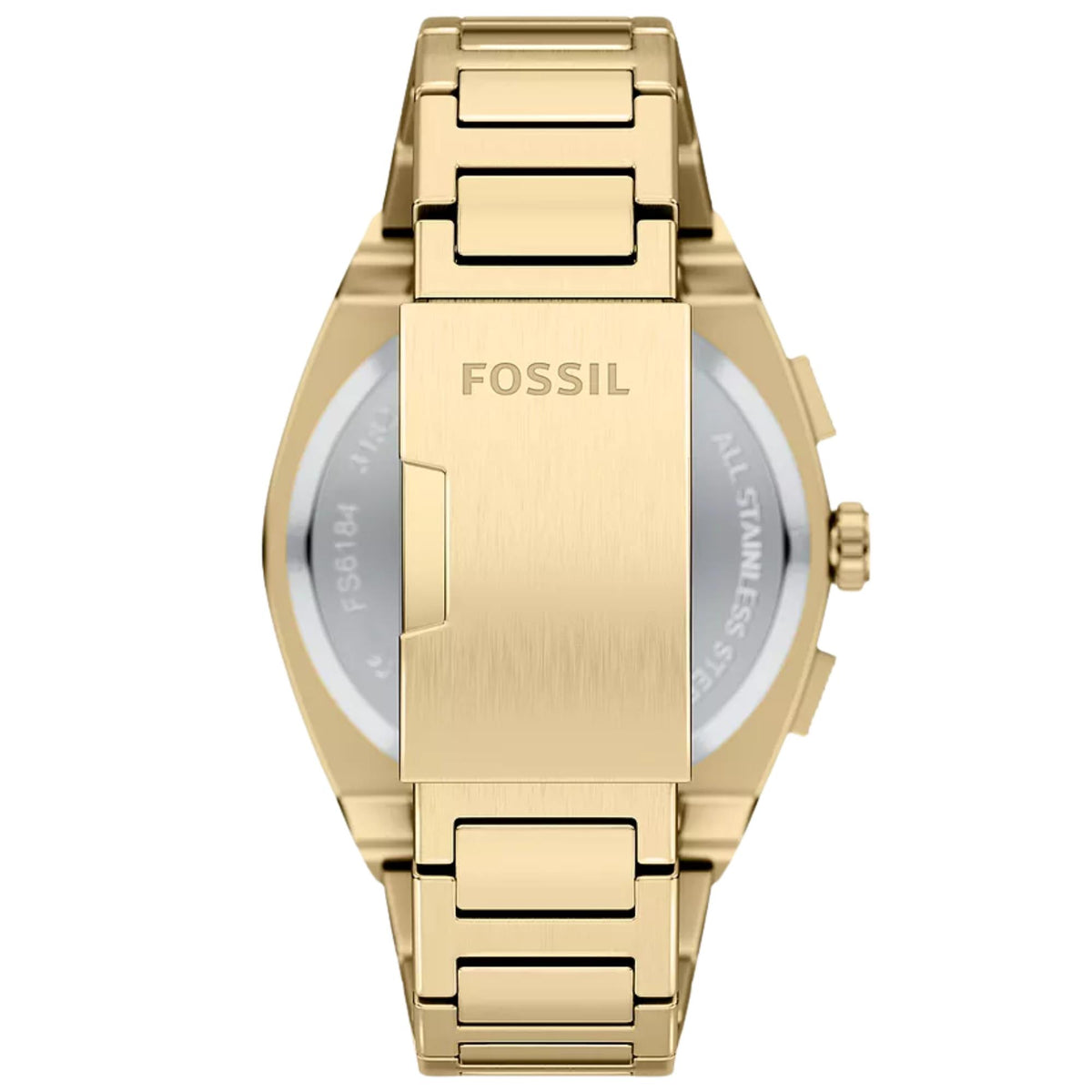 Fossil Everett 44mm Chronograph Brown Dial Steel Mens Quartz Watch FS6184