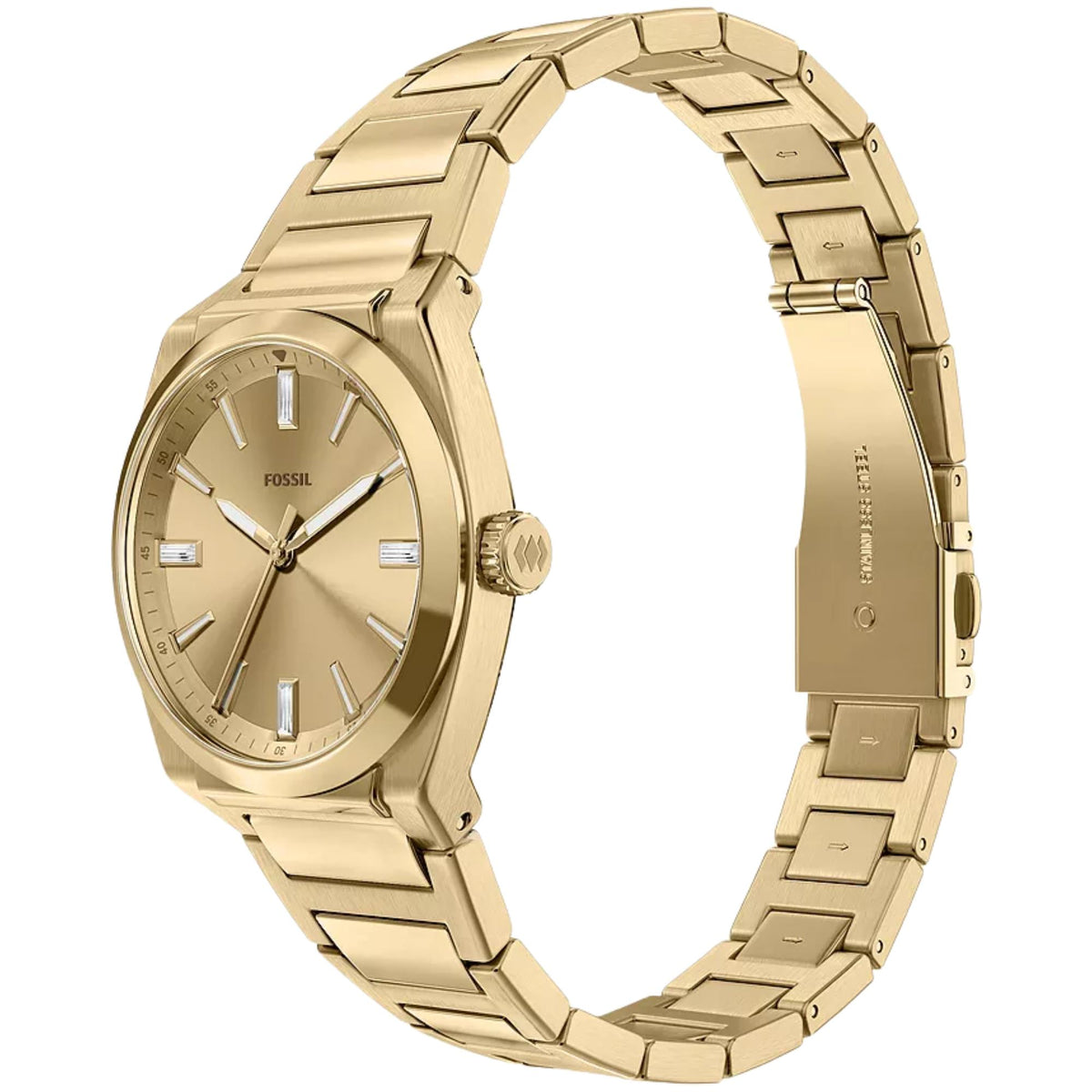 Fossil Everett 27mm Gold Dial Steel Ladies Quartz Watch ES5492