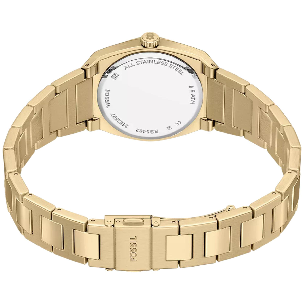 Fossil Everett 27mm Gold Dial Steel Ladies Quartz Watch ES5492