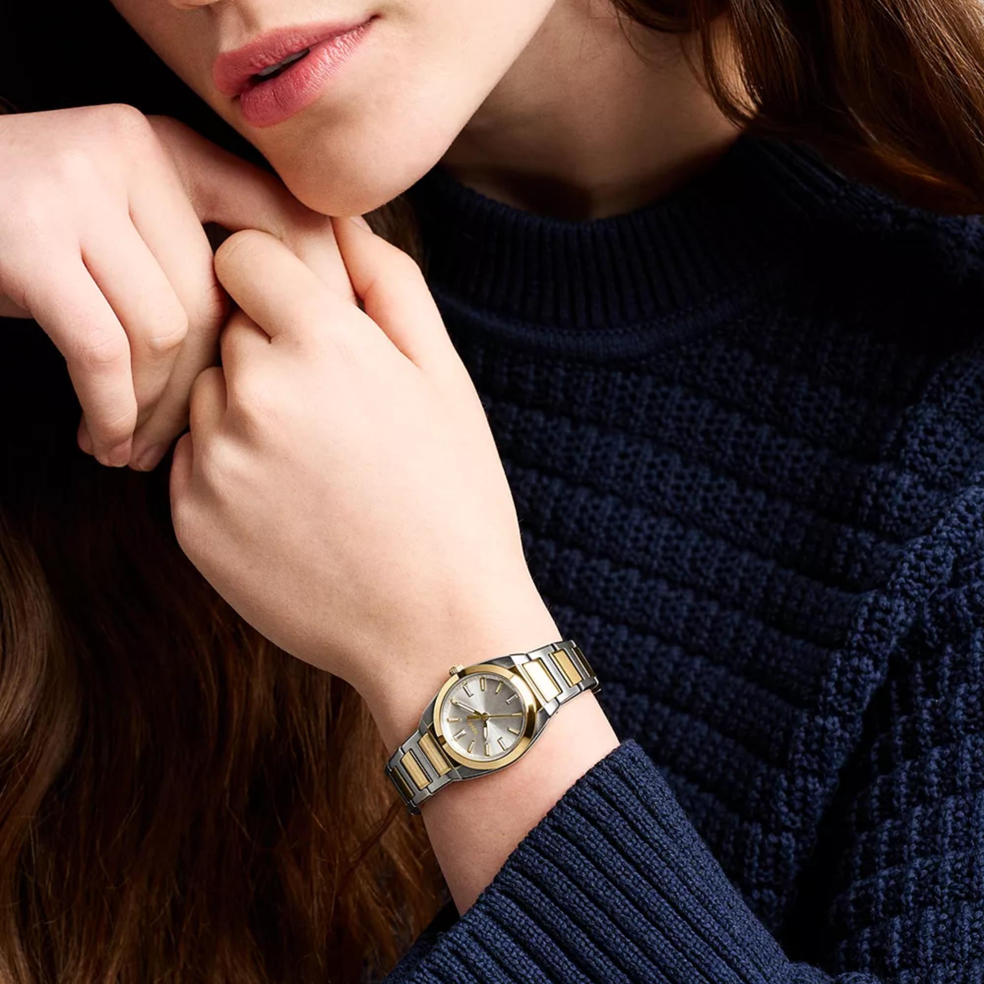 Fossil Everett 27mm Silver Dial Steel Ladies Quartz Watch ES5494