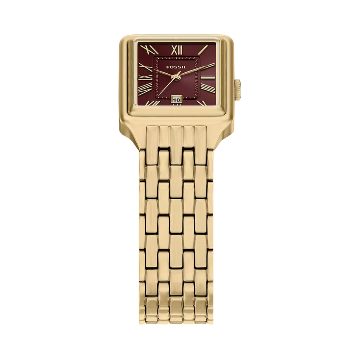 Fossil Raquel 23mm Red Dial Steel Ladies Quartz Watch ES5512