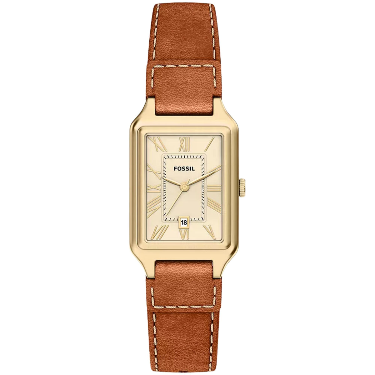 Fossil Raquel 23mm Cream Dial Leather Ladies Quartz Watch ES5504