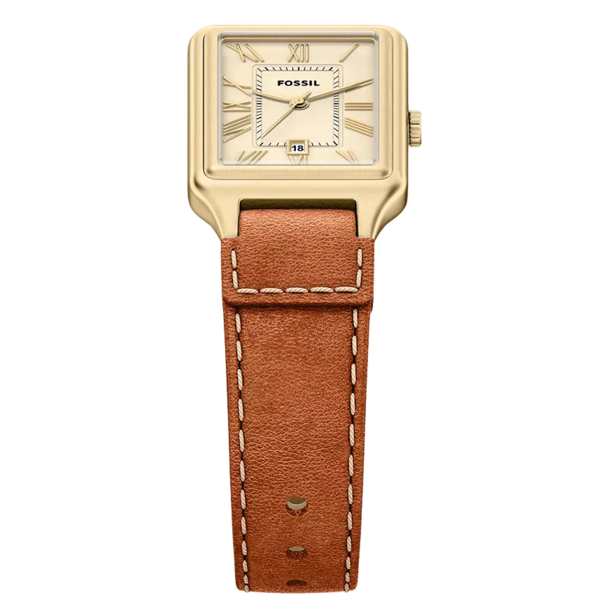 Fossil Raquel 23mm Cream Dial Leather Ladies Quartz Watch ES5504