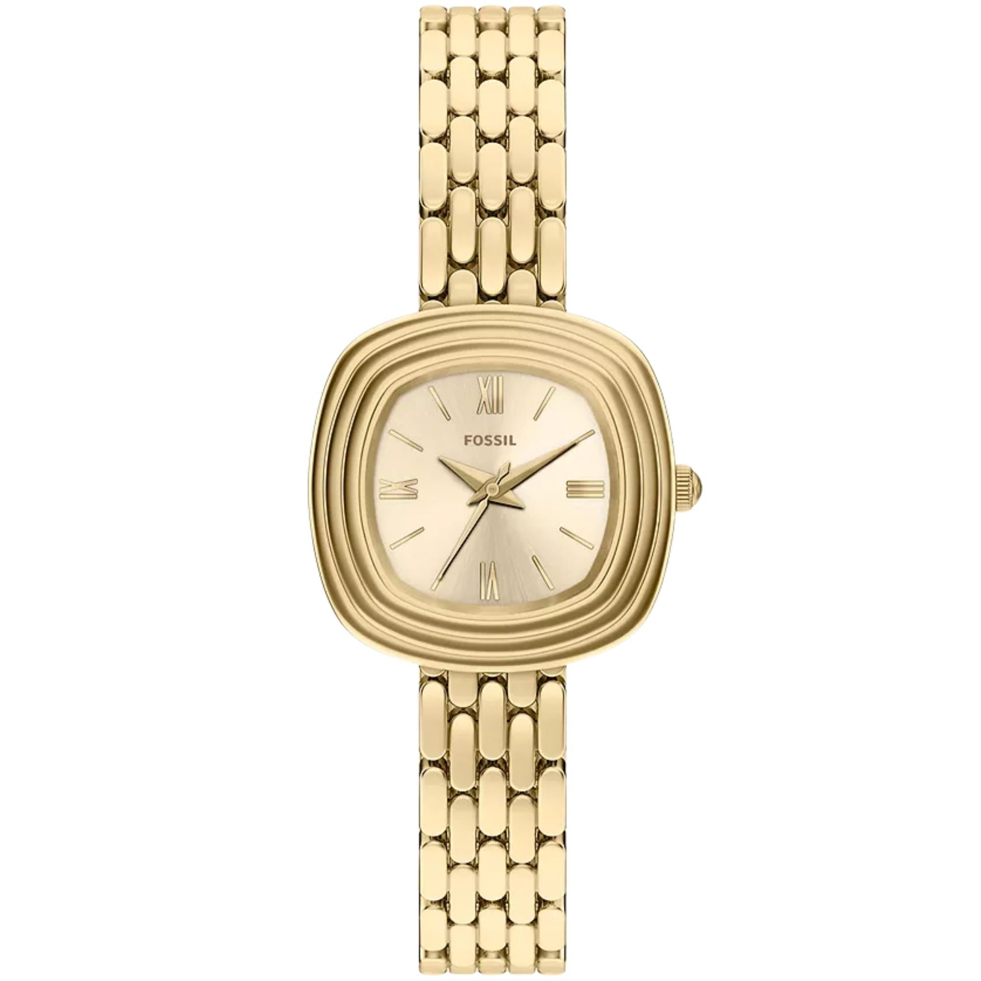 Fossil Emerson 30mm Gold Dial Steel Ladies Quartz Watch ES5506