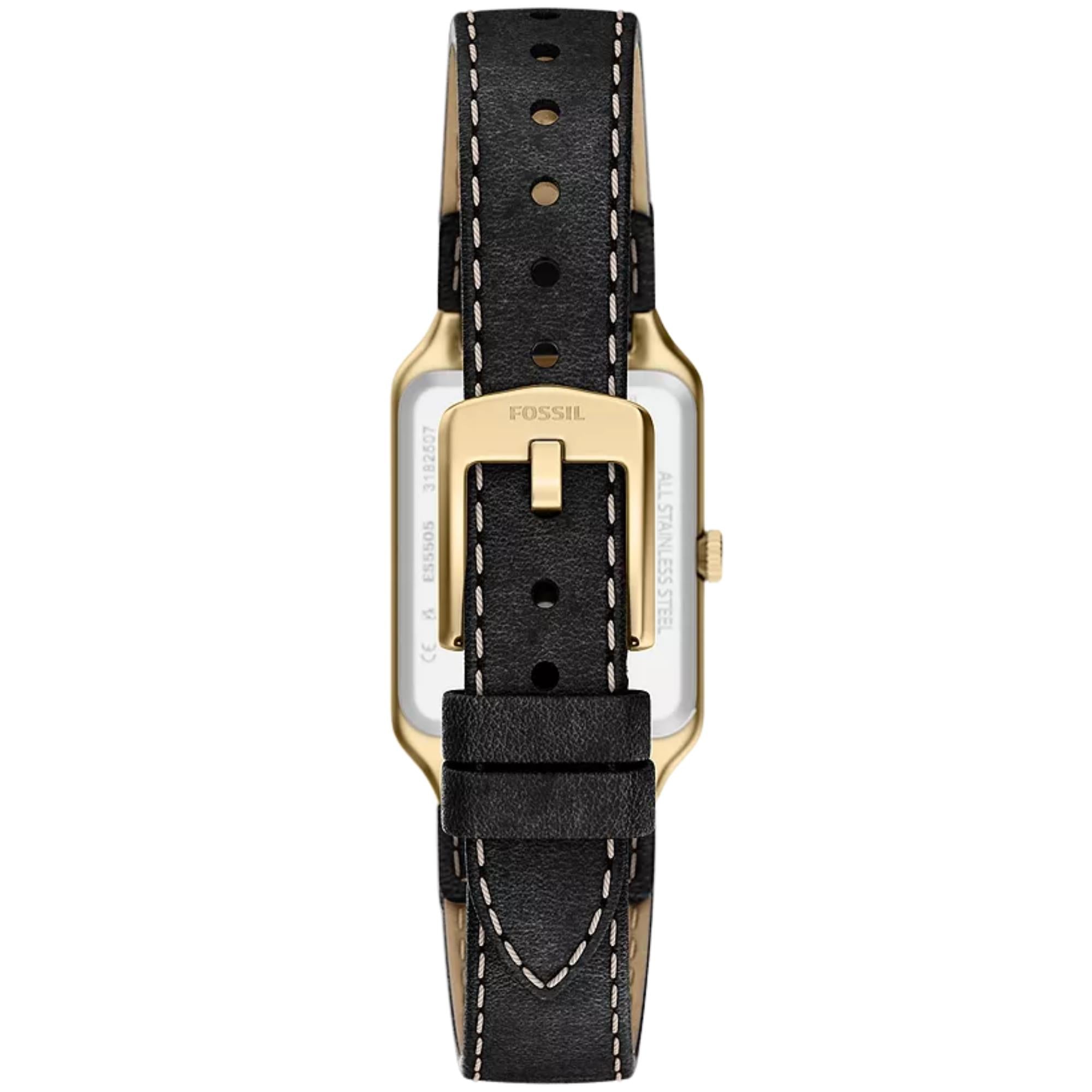 Fossil Raquel 23mm Cream Dial Leather Ladies Quartz Watch ES5505