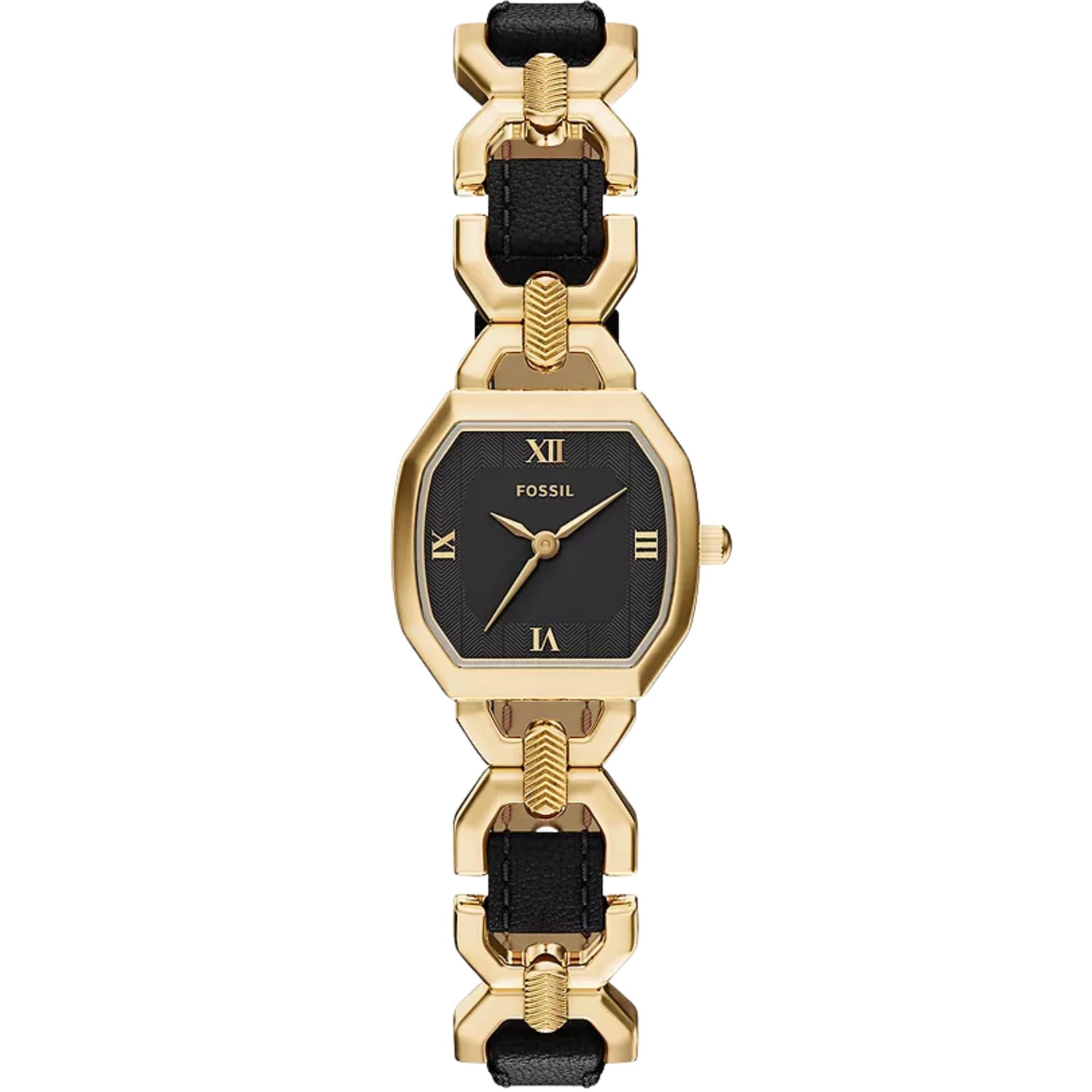 Fossil Harlow 22mm Black Dial Leather Ladies Quartz Watch ES5496