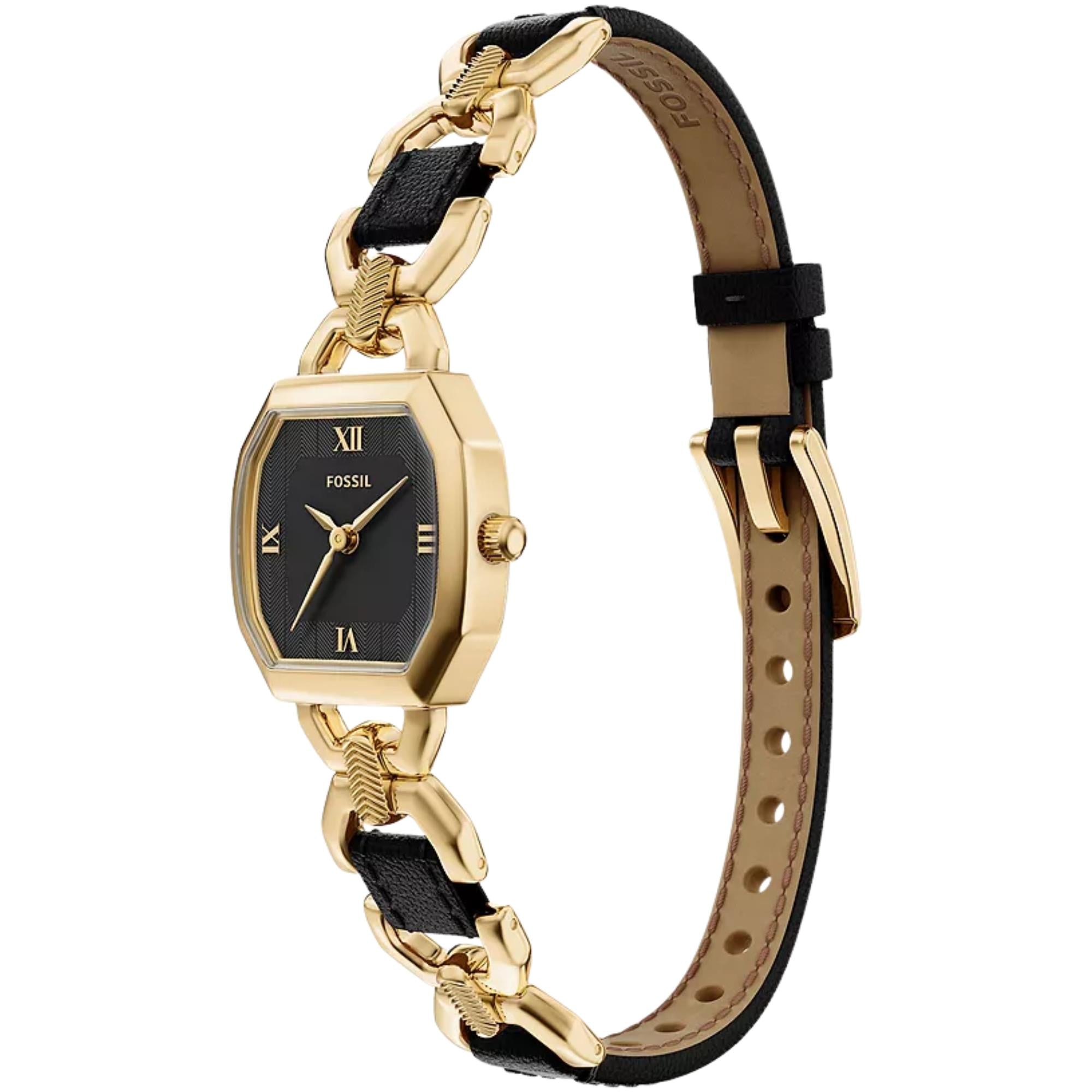 Fossil Harlow 22mm Black Dial Leather Ladies Quartz Watch ES5496
