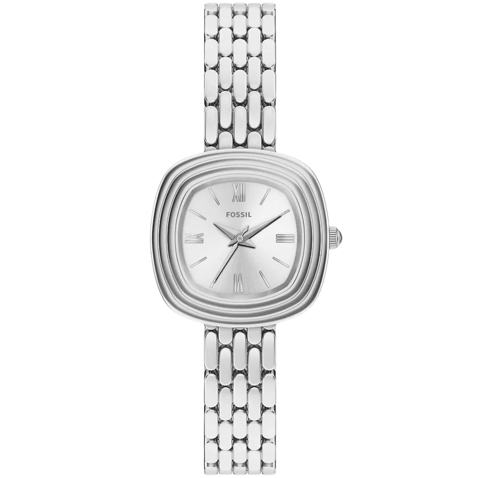 Fossil Emerson 30mm Silver Dial Steel Ladies Quartz Watch ES5508