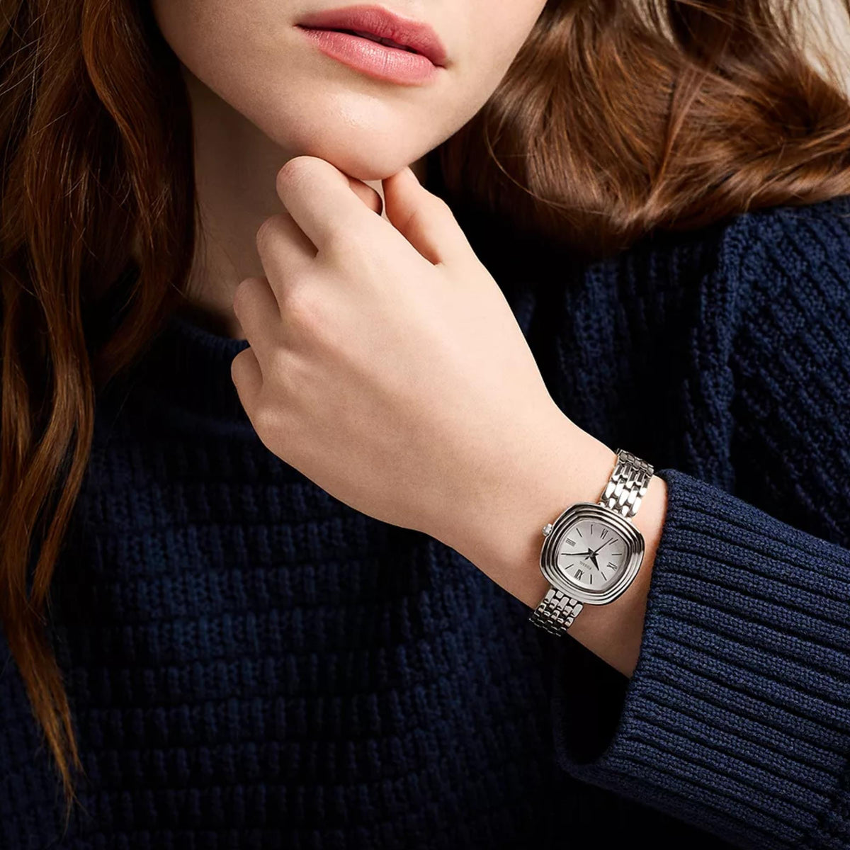 Fossil Emerson 30mm Silver Dial Steel Ladies Quartz Watch ES5508