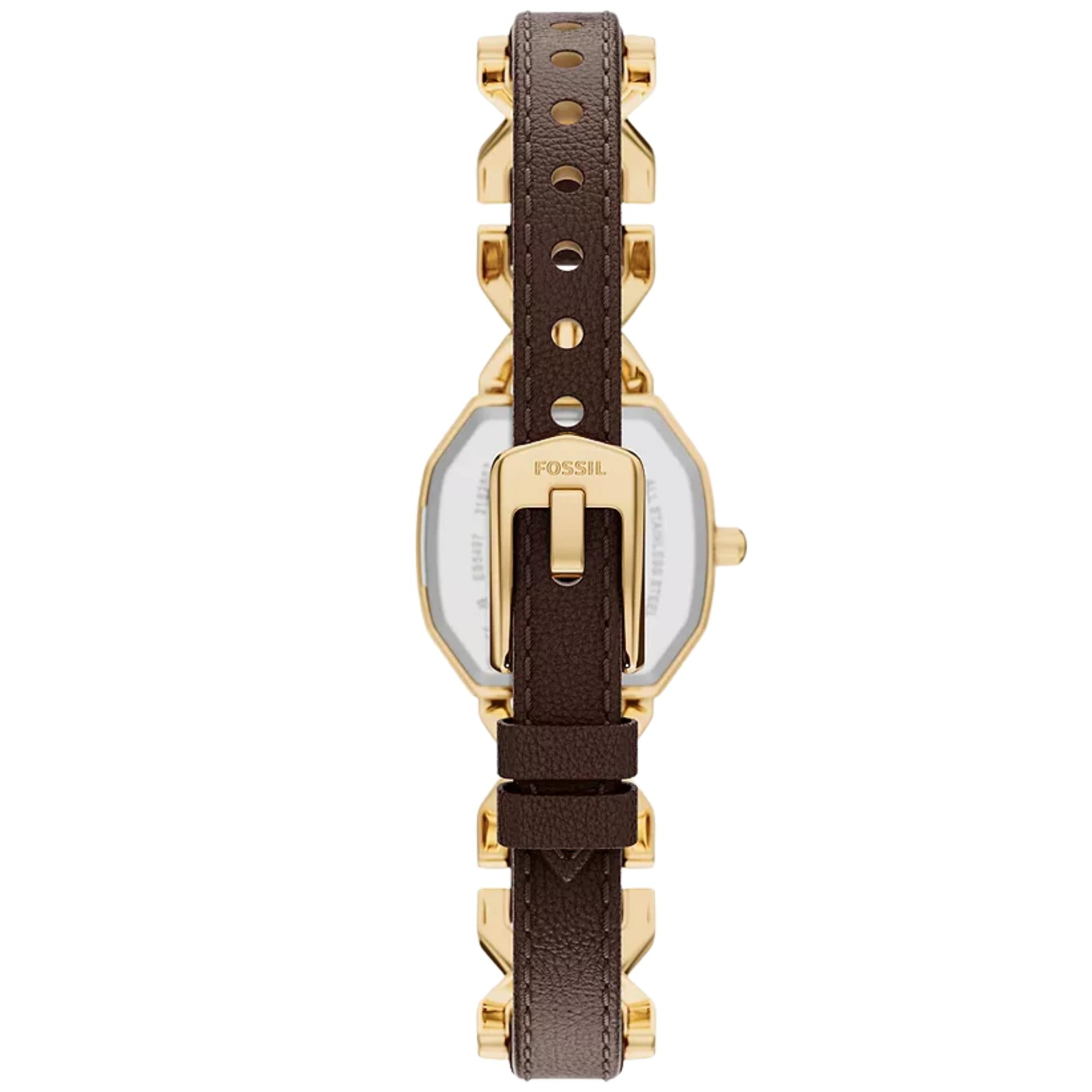 Fossil Harlow 22mm Brown Dial Leather Ladies Quartz Watch ES5497