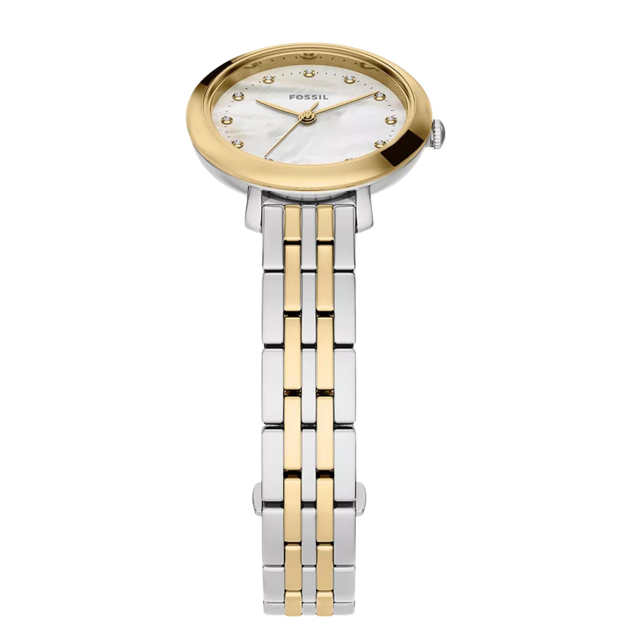 Fossil Heidi 26mm Mother of Pearl Dial Steel Ladies Quartz Watch ES5500