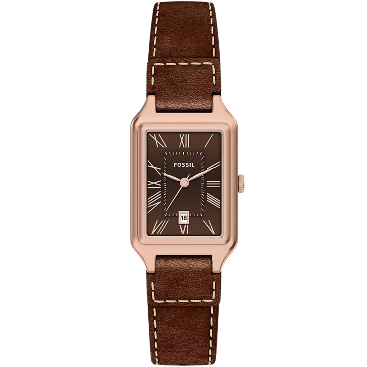 Fossil Raquel 23mm Brown Dial Leather Ladies Quartz Watch ES5503
