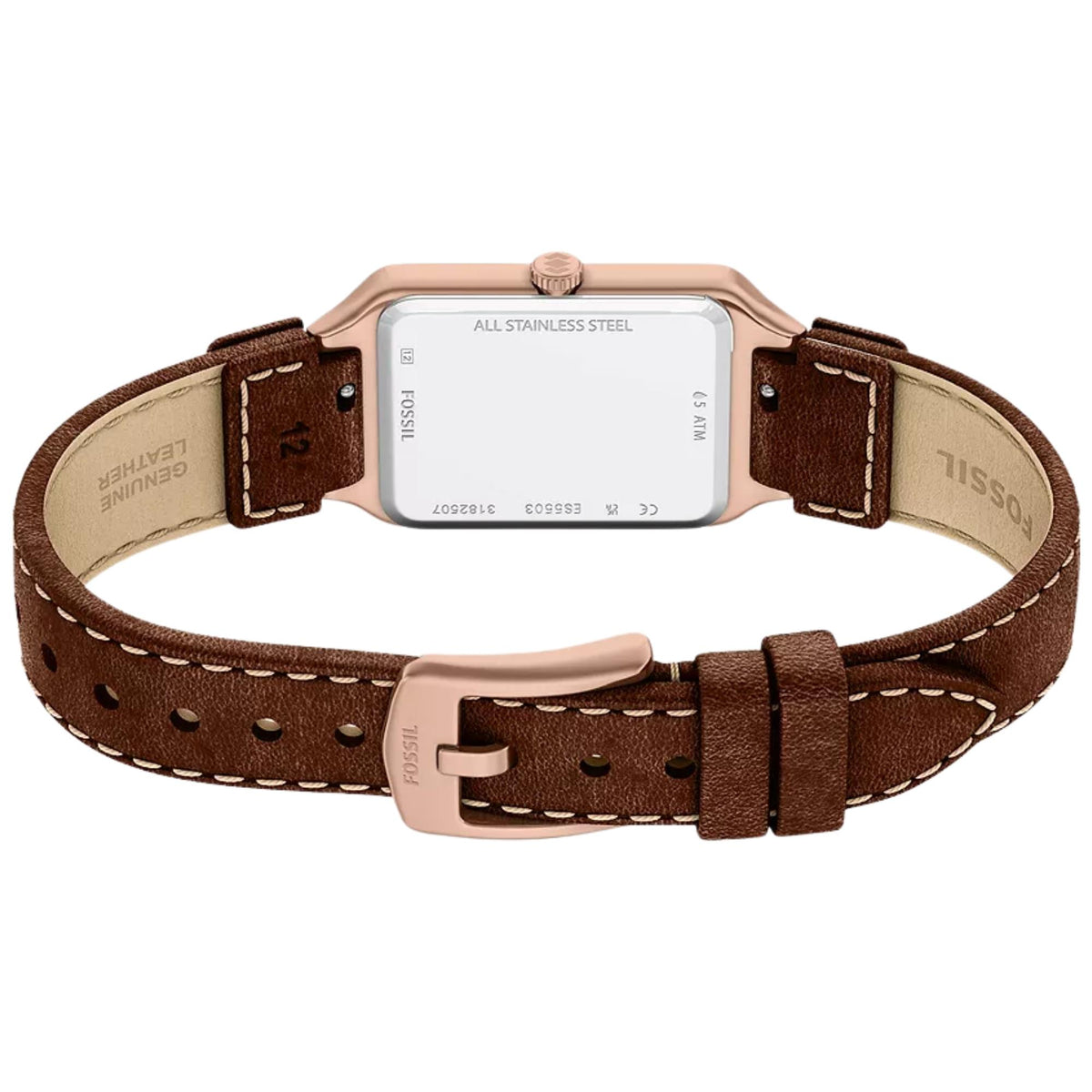 Fossil Raquel 23mm Brown Dial Leather Ladies Quartz Watch ES5503