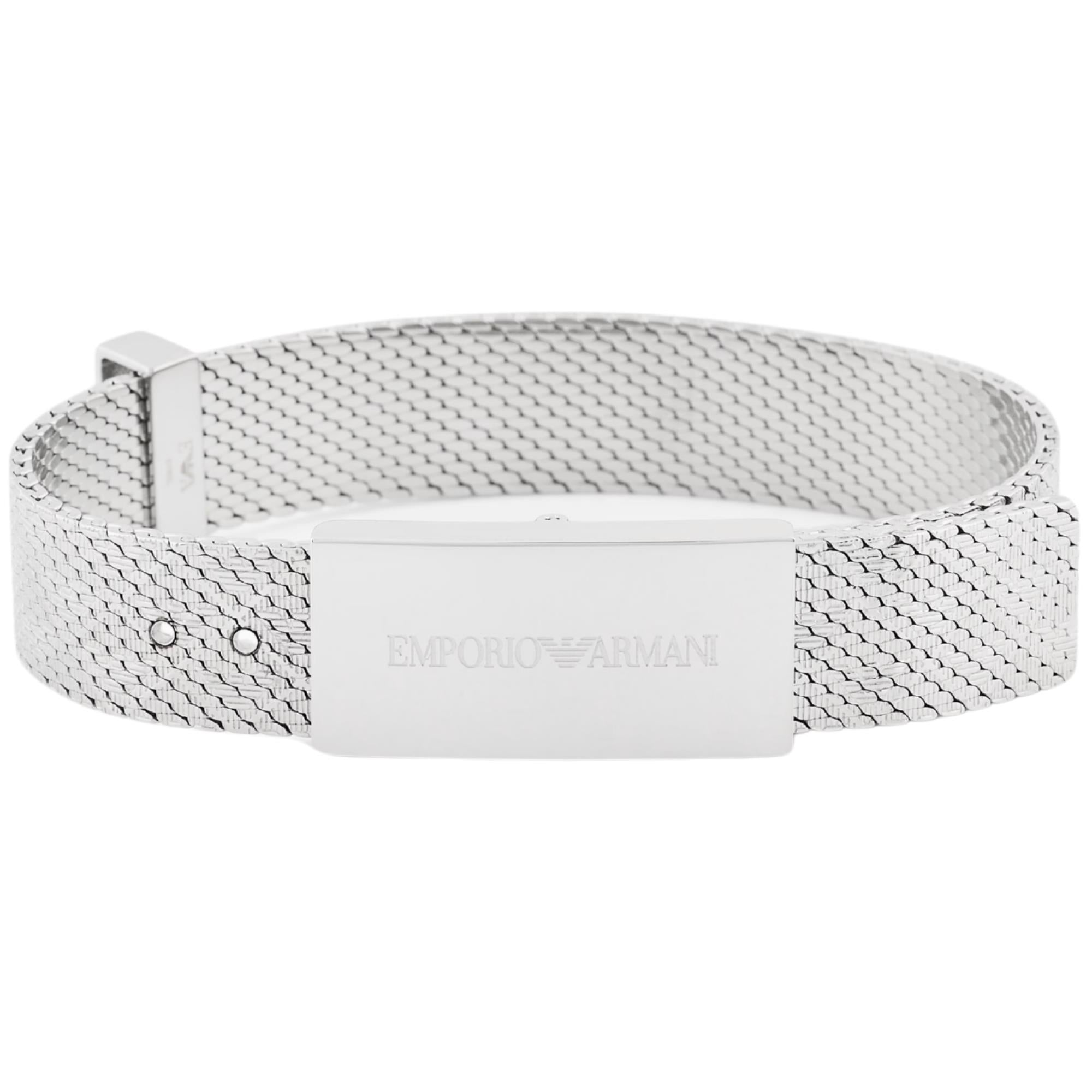 Emporio Armani Eagle Logo Silver Steel ID Mens ID Bracelet EGS3363040