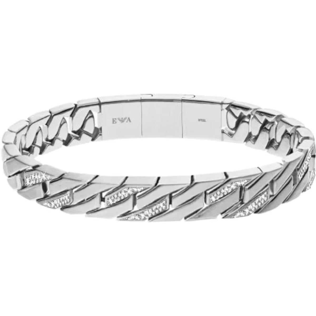 Emporio Armani Eagle Logo Silver Steel Mens Bracelet EGS3388040