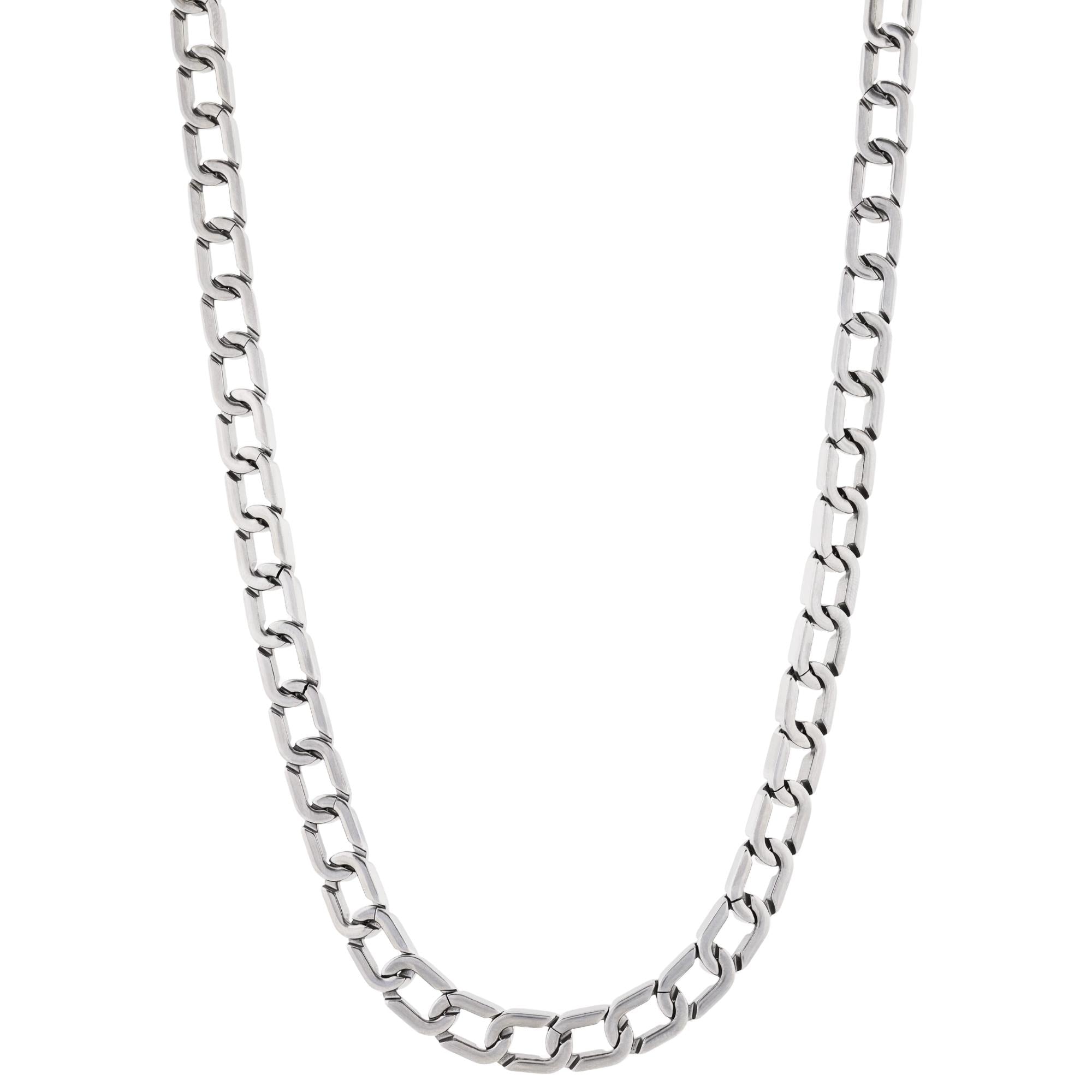 Emporio Armani Eagle Logo Silver Steel Mens Chain Necklace EGS3372040