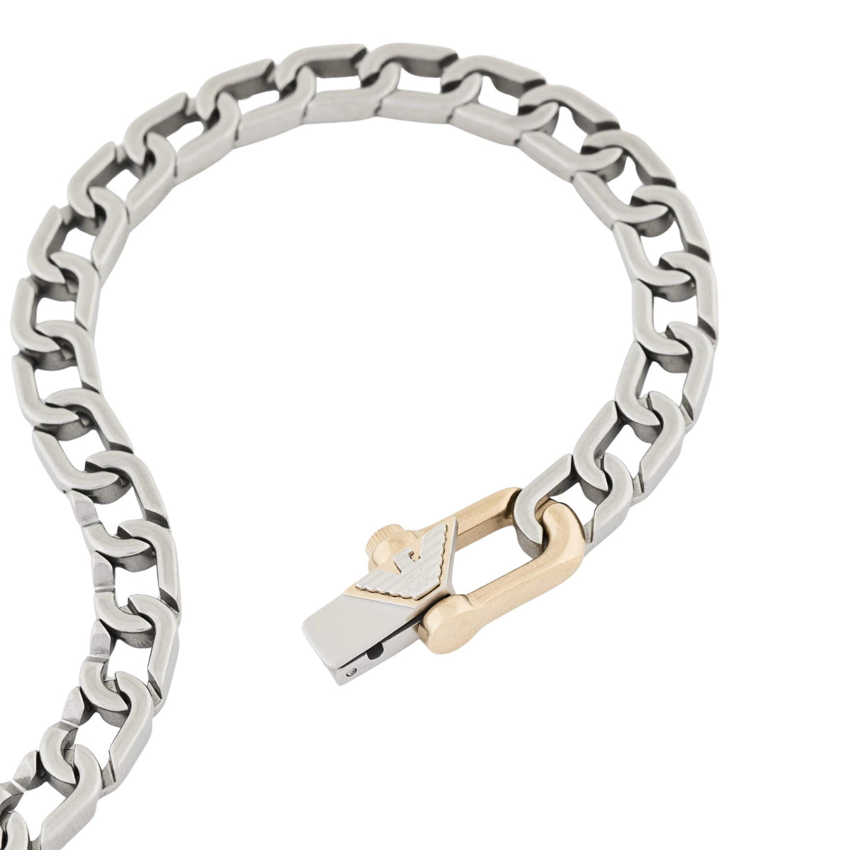 Emporio Armani Eagle Logo Silver Steel Mens Chain Bracelet EGS3370040