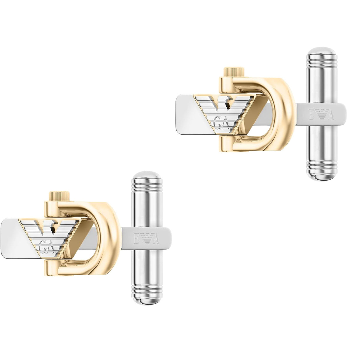 Emporio Armani Eagle Logo Two-Tone Steel Mens Cufflinks EGS3371040