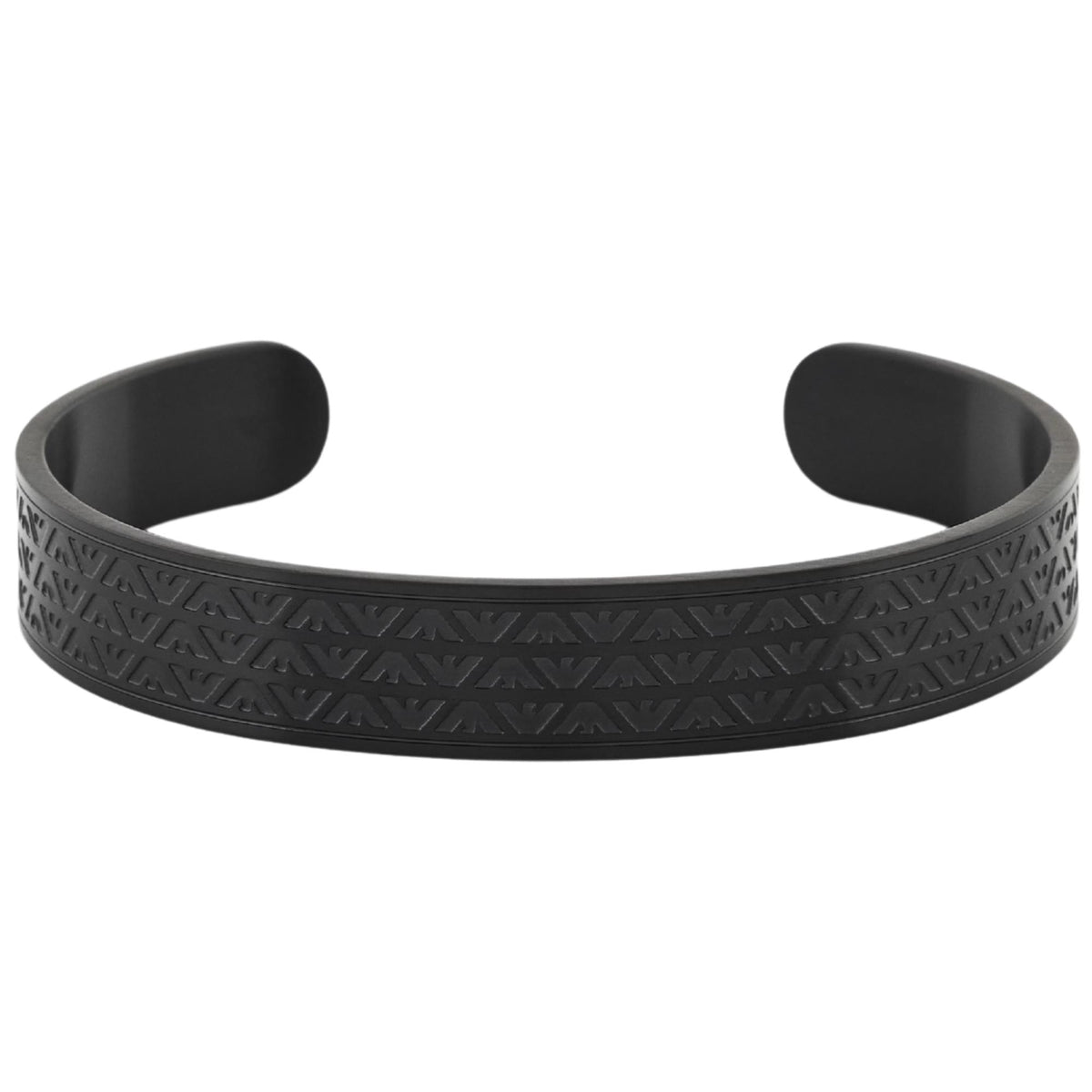 Emporio Armani Eagle Logo Black Steel Mens Cuff Bracelet EGS3383001
