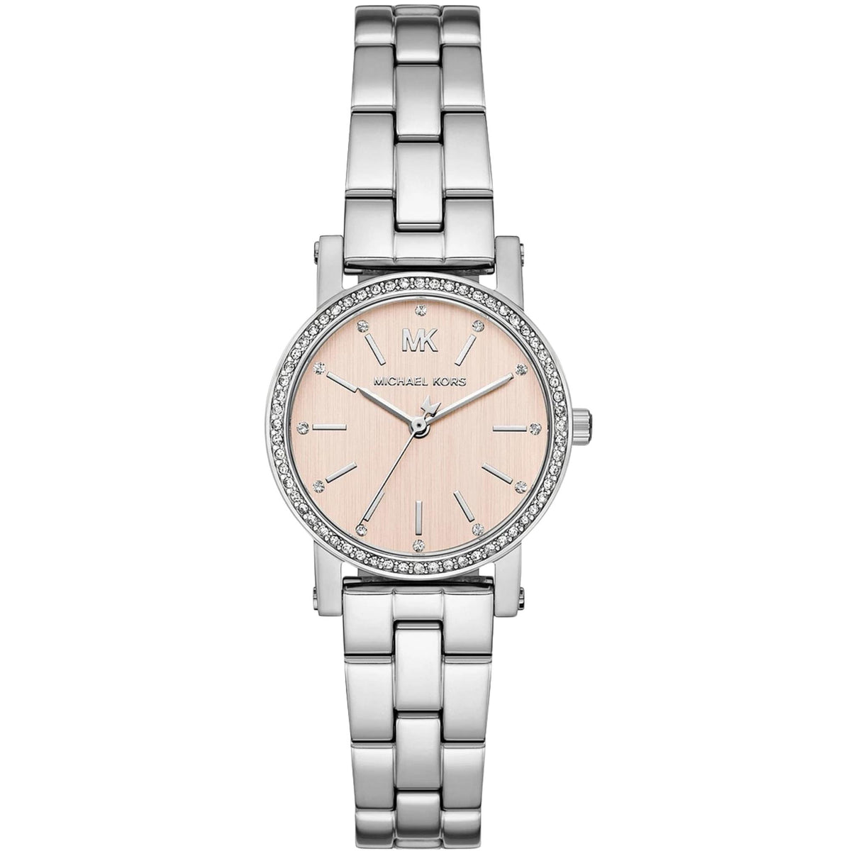 Michael Kors Corey 28mm Pink Dial Steel Ladies Quartz Watch MK7667