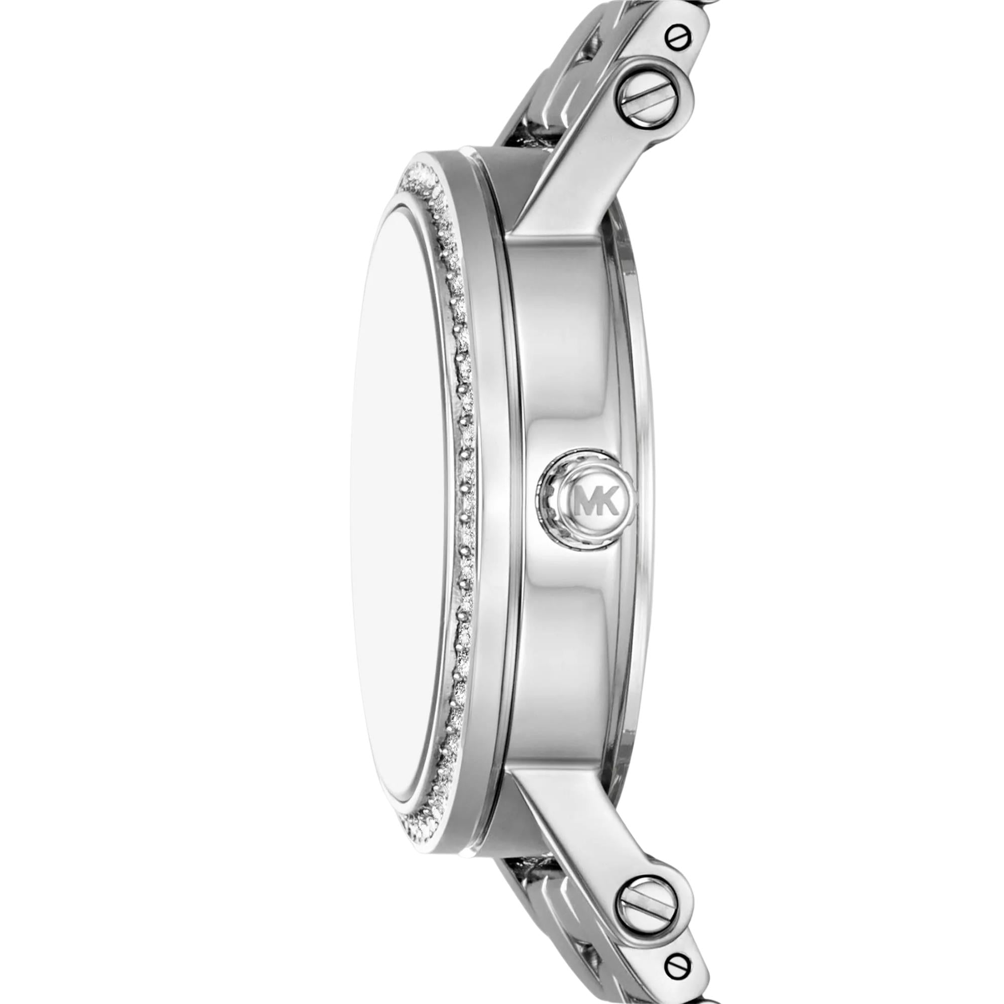 Michael Kors Corey 28mm Pink Dial Steel Ladies Quartz Watch MK7667