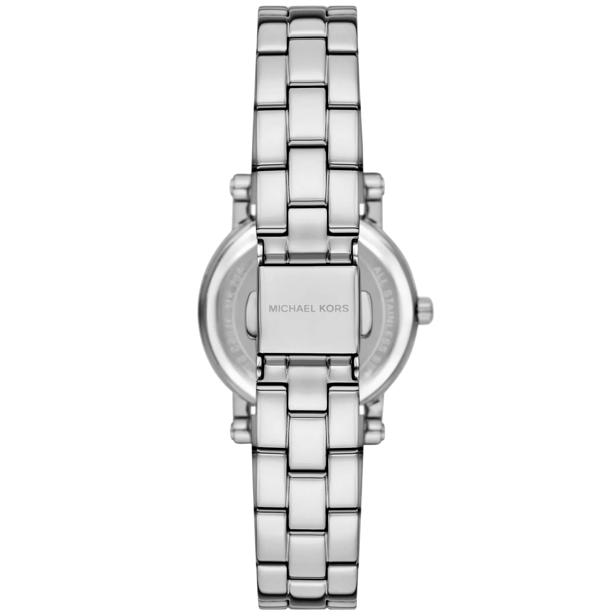 Michael Kors Corey 28mm Pink Dial Steel Ladies Quartz Watch MK7667