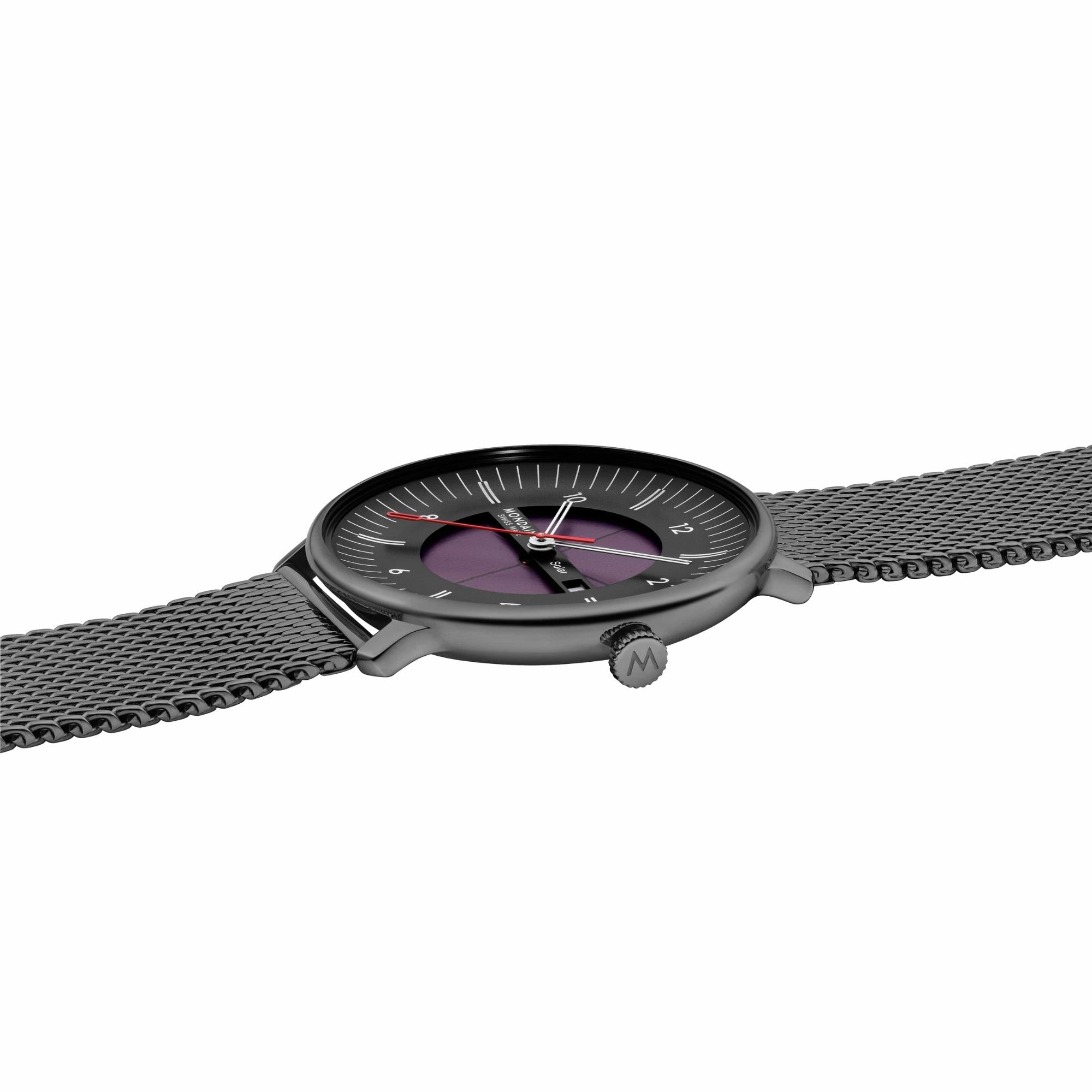Mondaine Doppio 41mm Skeleton Black Dial Steel Mens Solar Watch MLE.41