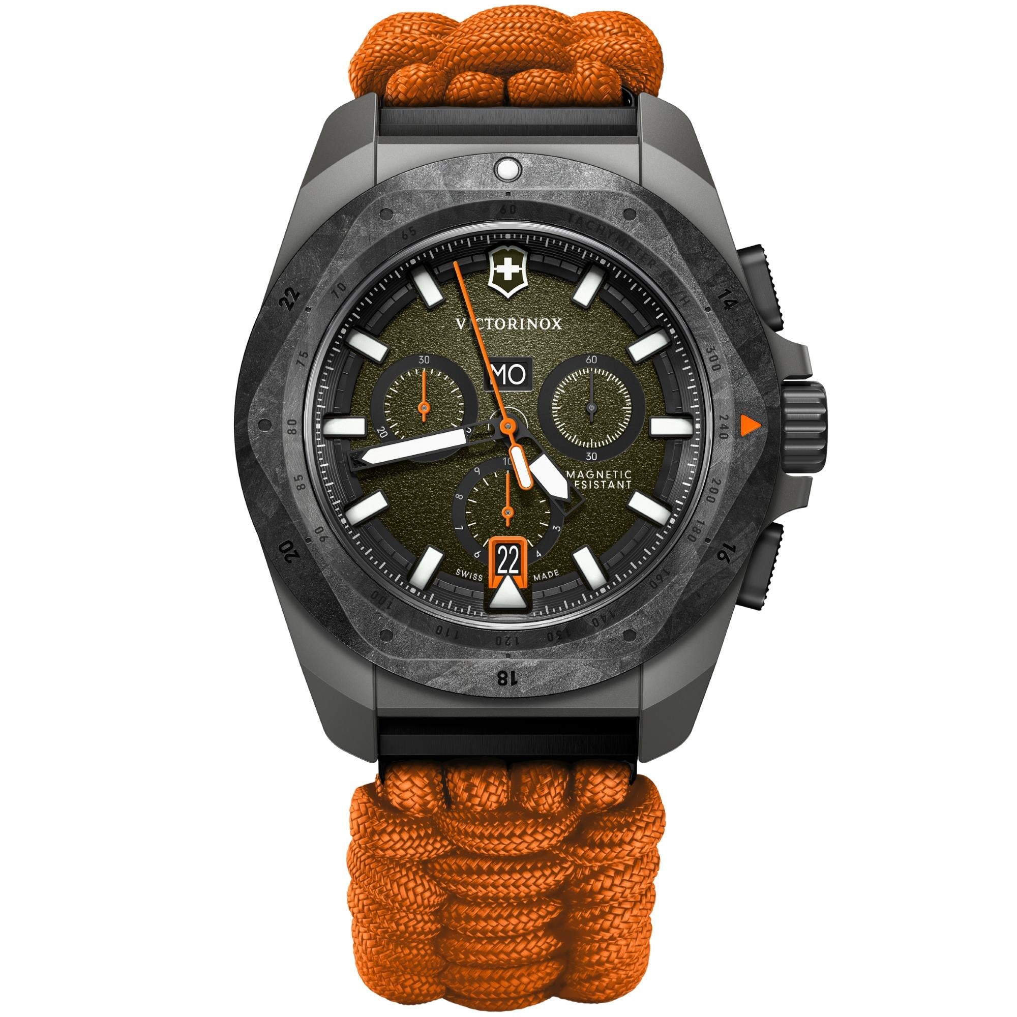 Victorinox I.N.O.X. 43mm Green Dial Rubber Mens Watch 242081