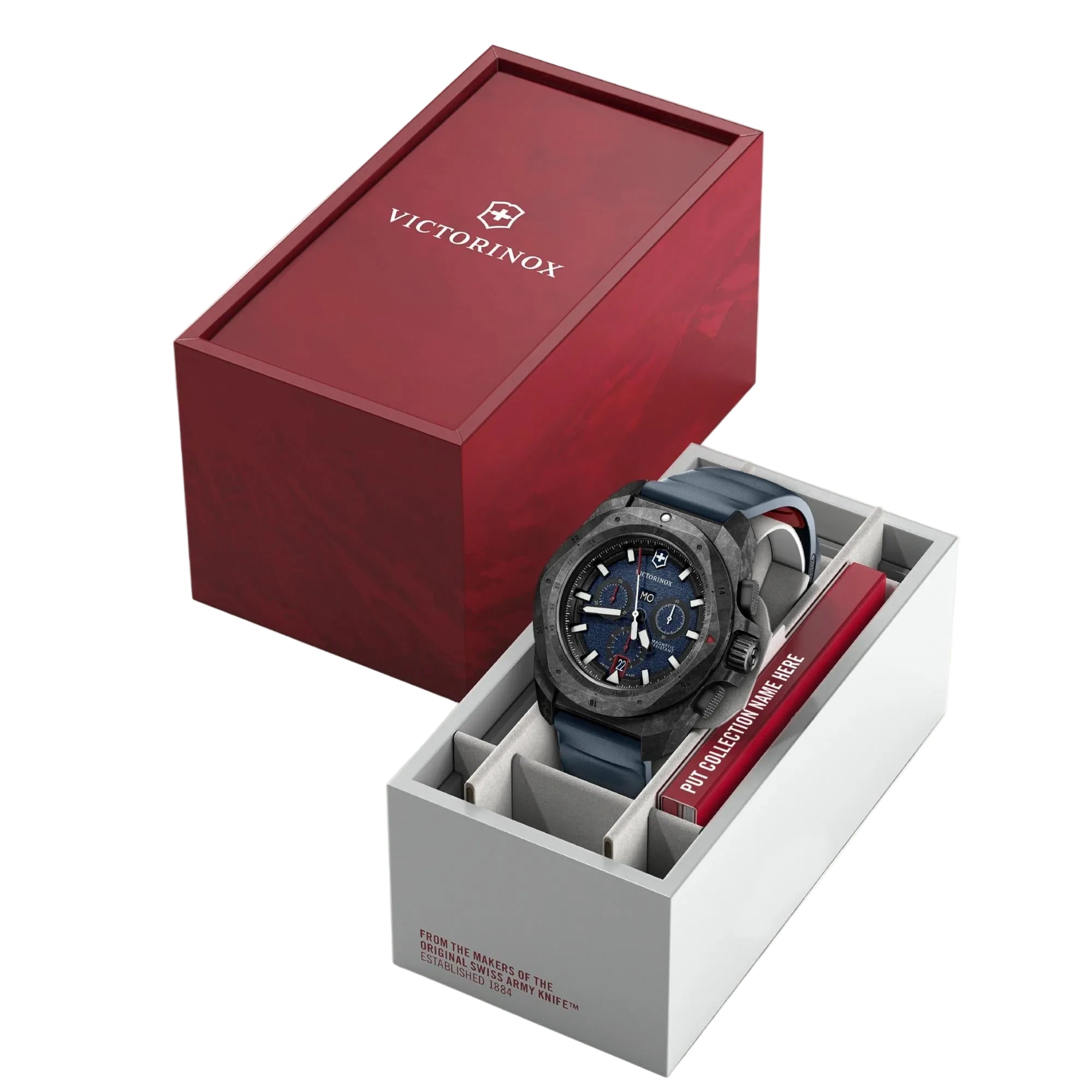 Victorinox I.N.O.X. 43mm Chronograph Blue Dial Rubber Mens Quartz Watc