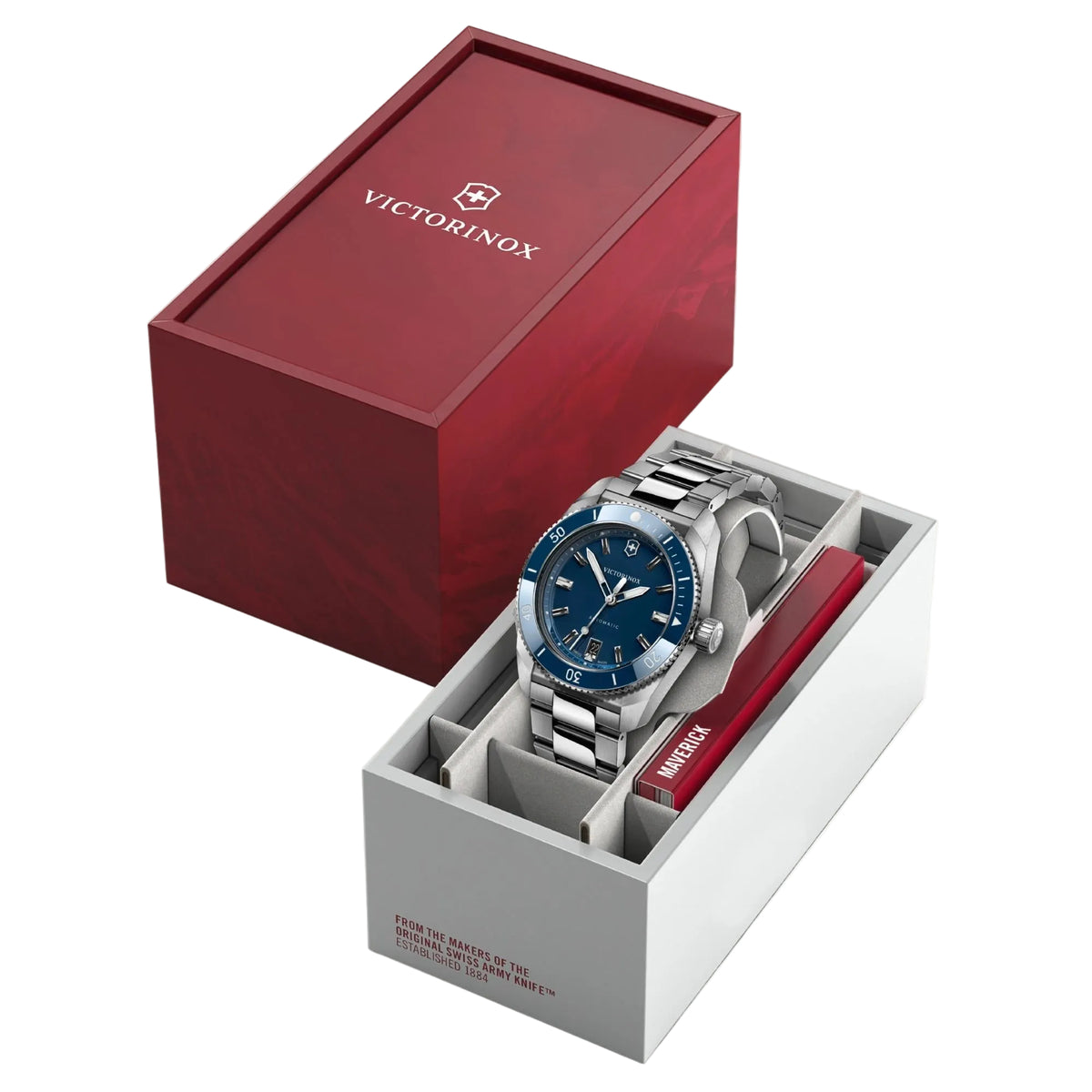 Victorinox Maverick 39mm Blue Dial Steel Mens Automatic Watch 242106