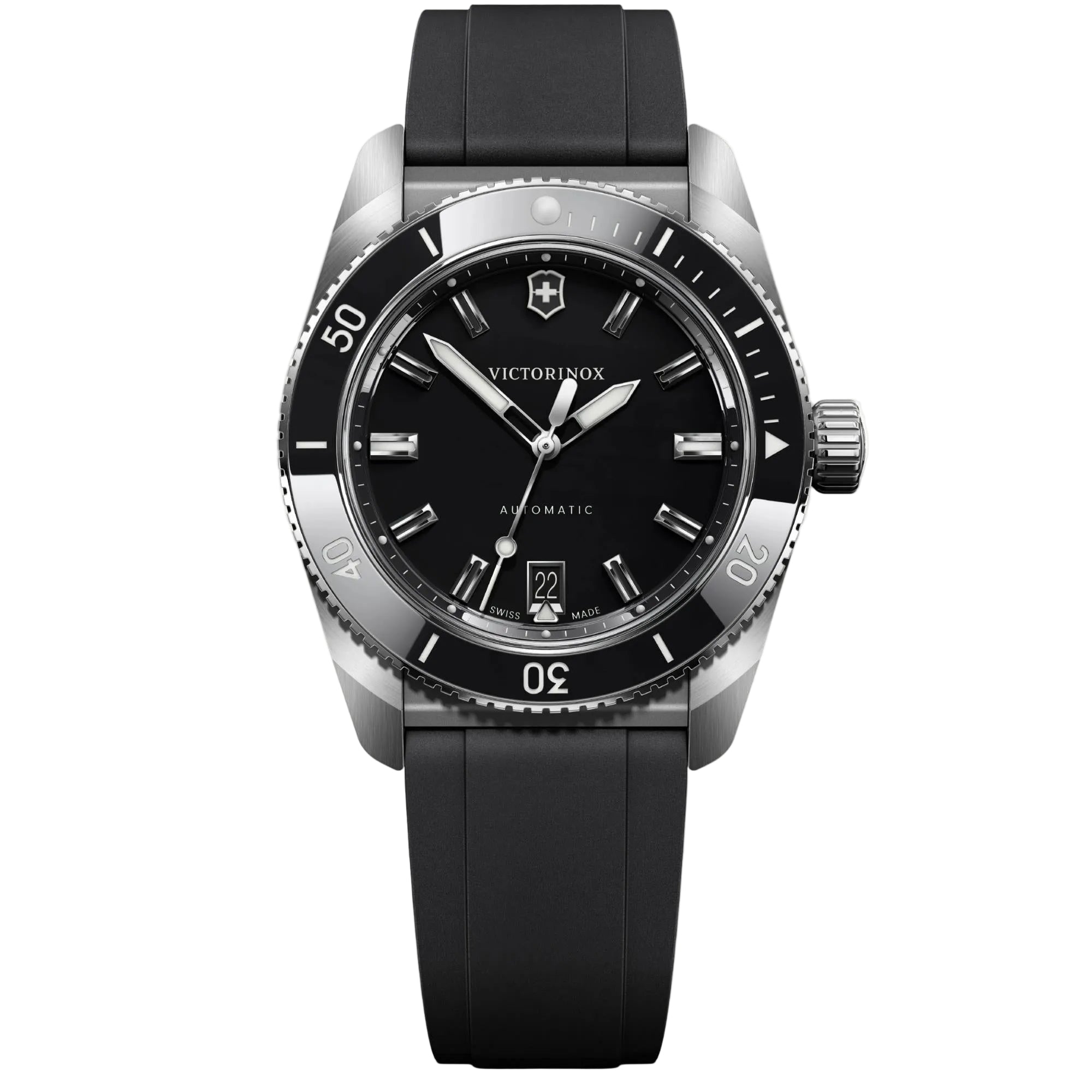 Victorinox Maverick 39mm Black Dial Rubber Mens Automatic Watch 242104