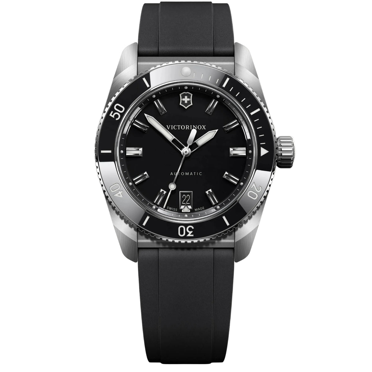 Victorinox Maverick 39mm Black Dial Rubber Mens Automatic Watch 242104