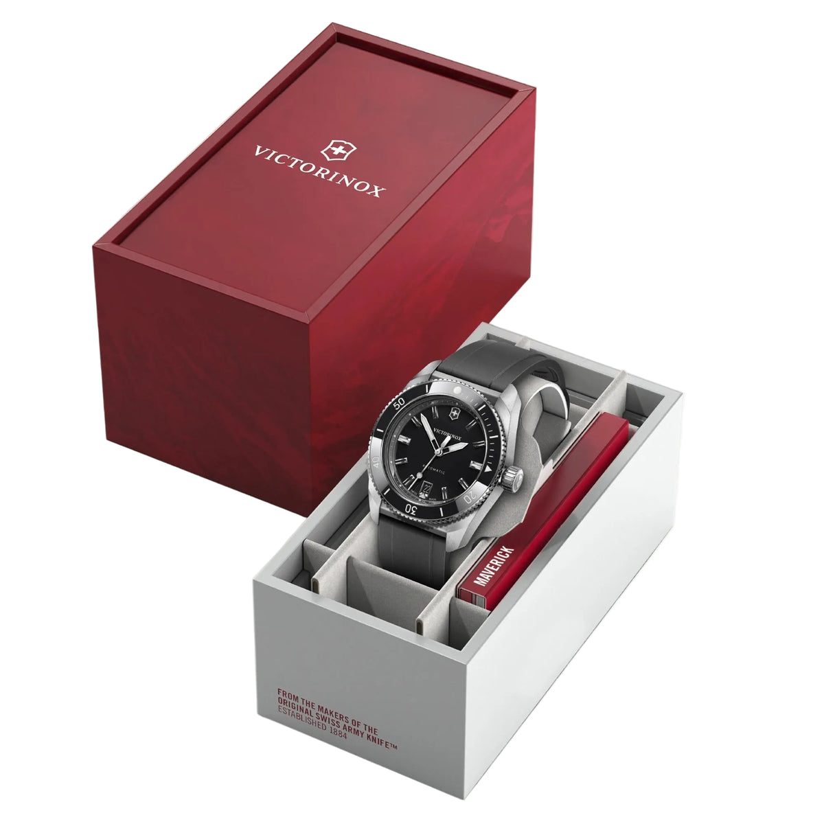 Victorinox Maverick 39mm Black Dial Rubber Mens Automatic Watch 242104