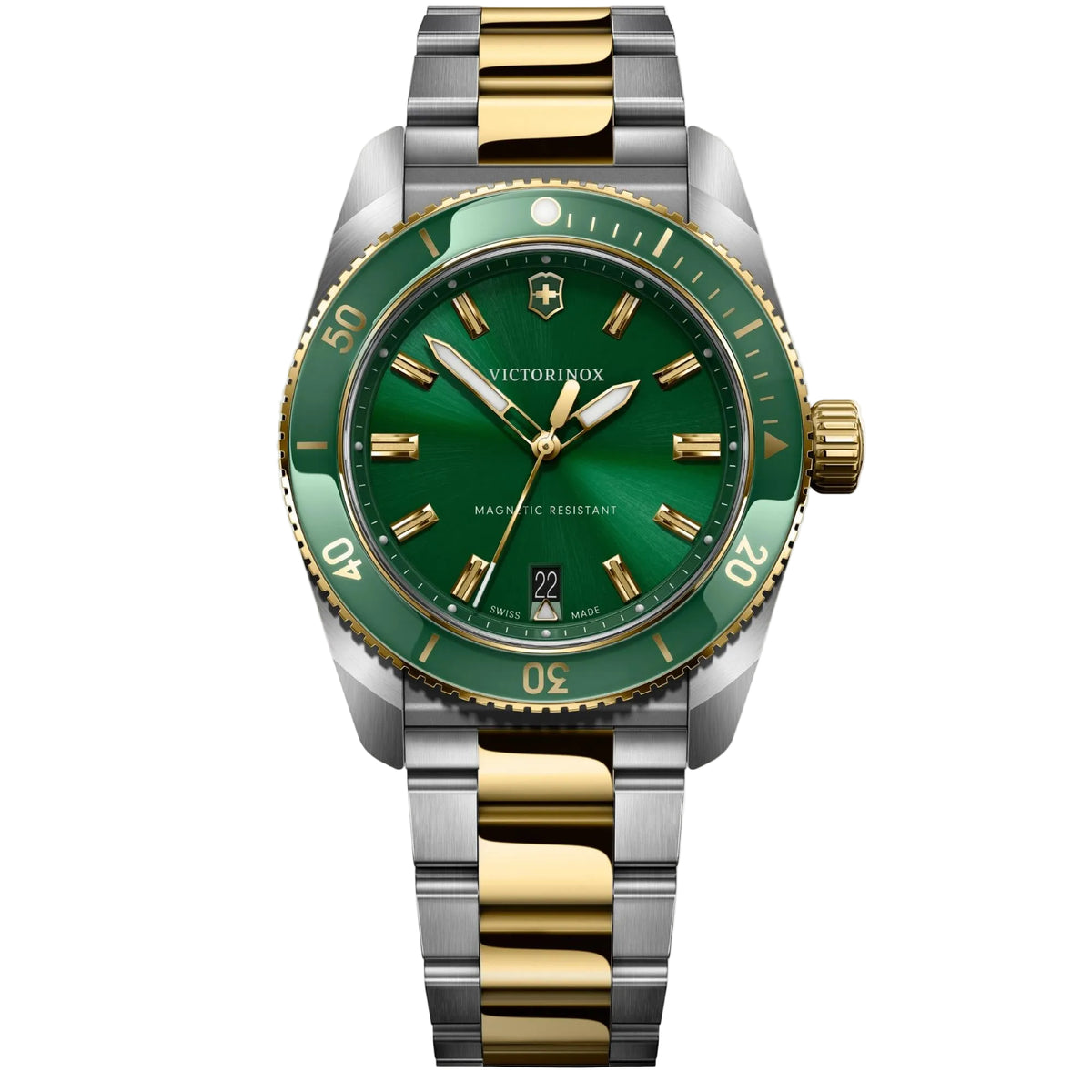Victorinox Maverick 39mm Green Dial Steel Mens Quartz Watch 242101